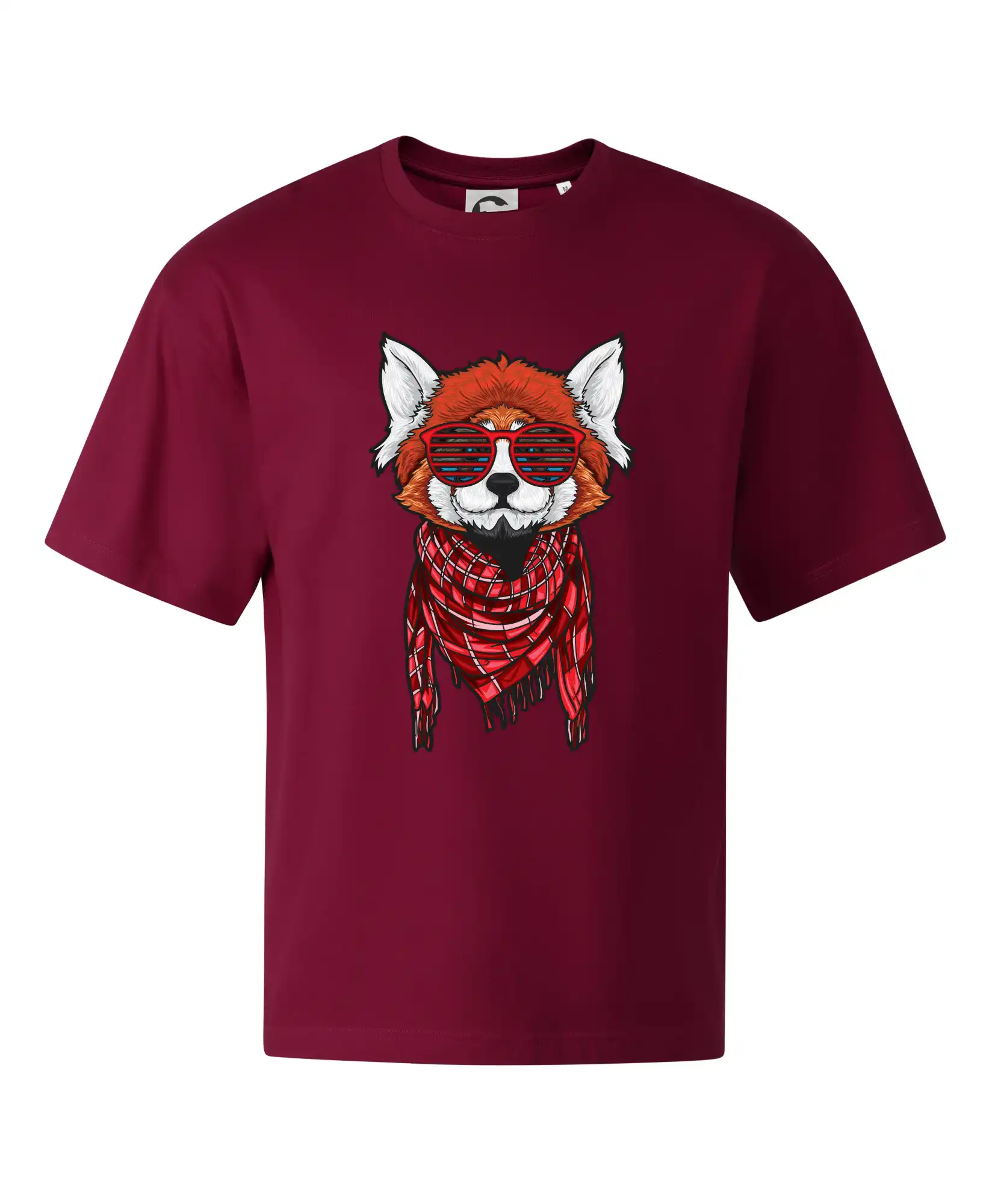 Tričká so zvieratami - Červená panda hipster - Stage unisex - OVERSIZE