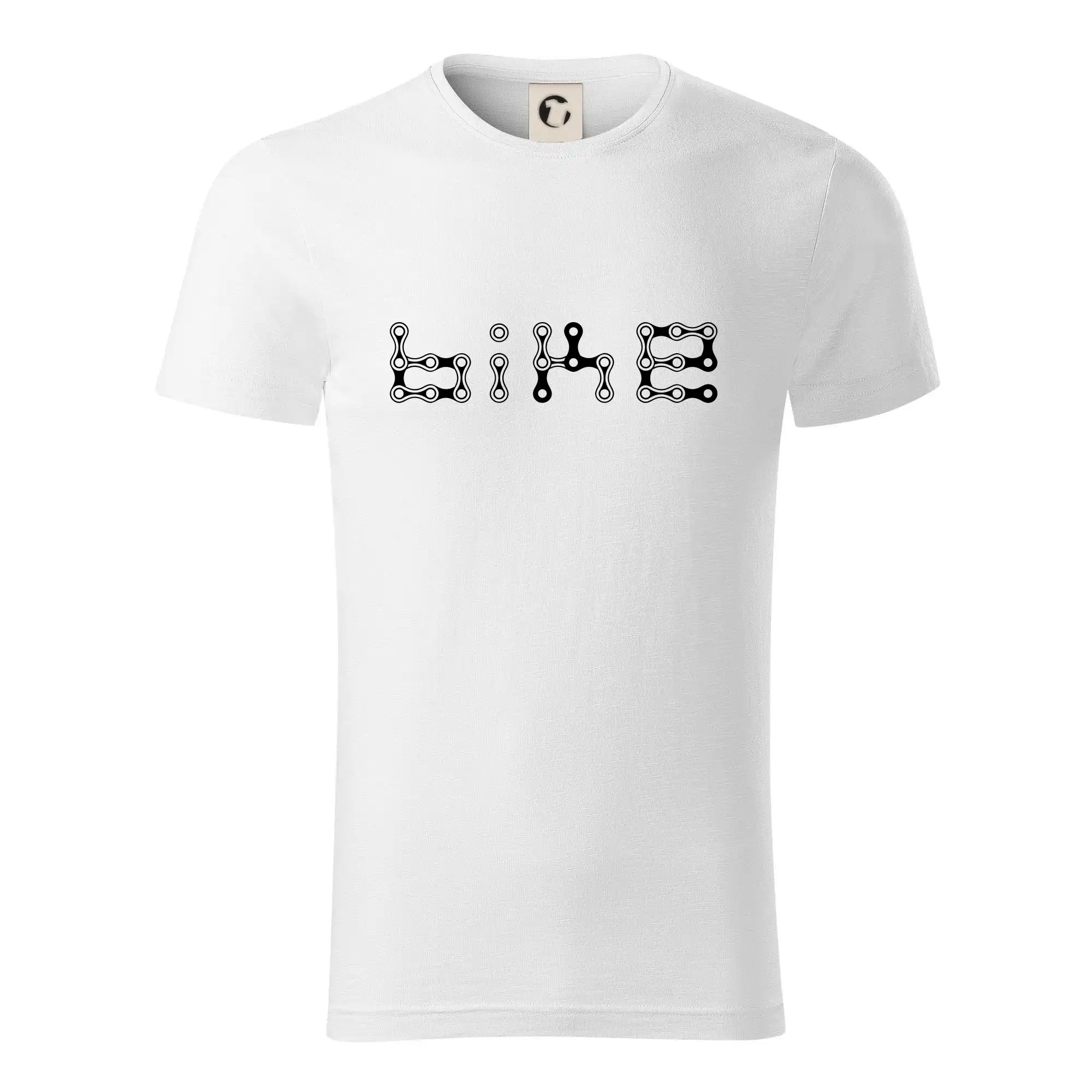 Tričko ako darček pre cyklistu - Bike nápis reťaz - Tričko z organickej bavlny