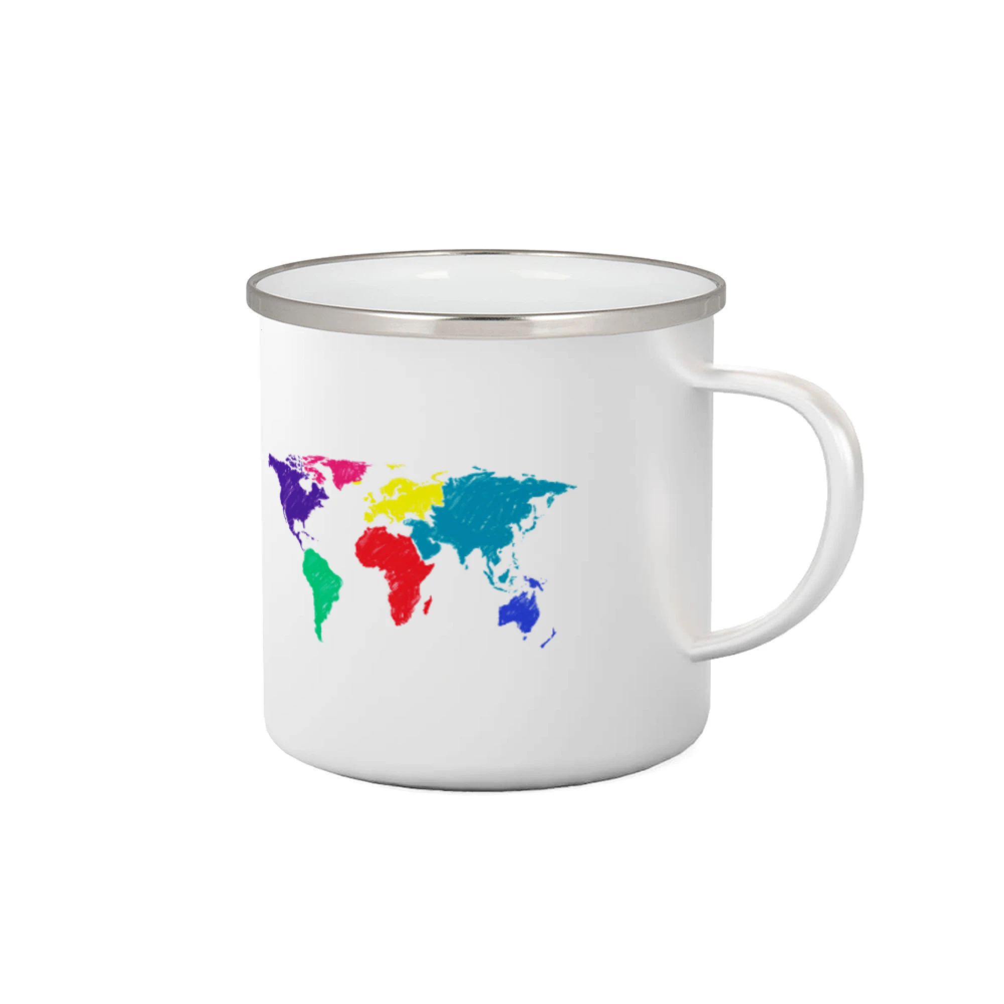 Trička pre cestovateľov - Svetové kontinenty bez názvov - farebné - Plecháčik