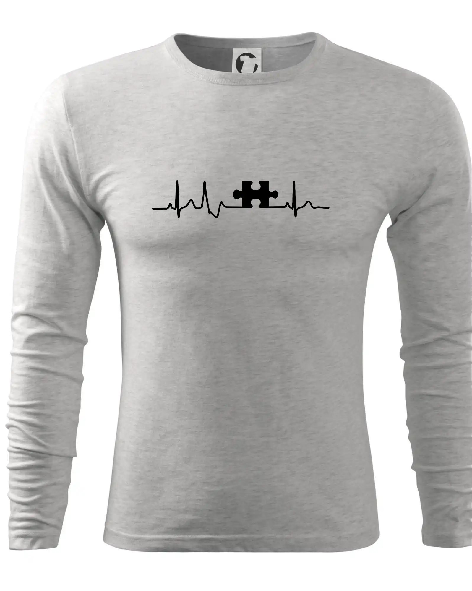 Tričká pre zamilovaných - EKG puzzle párové - Tričko s dlhým rukávom FIT-T long sleeve