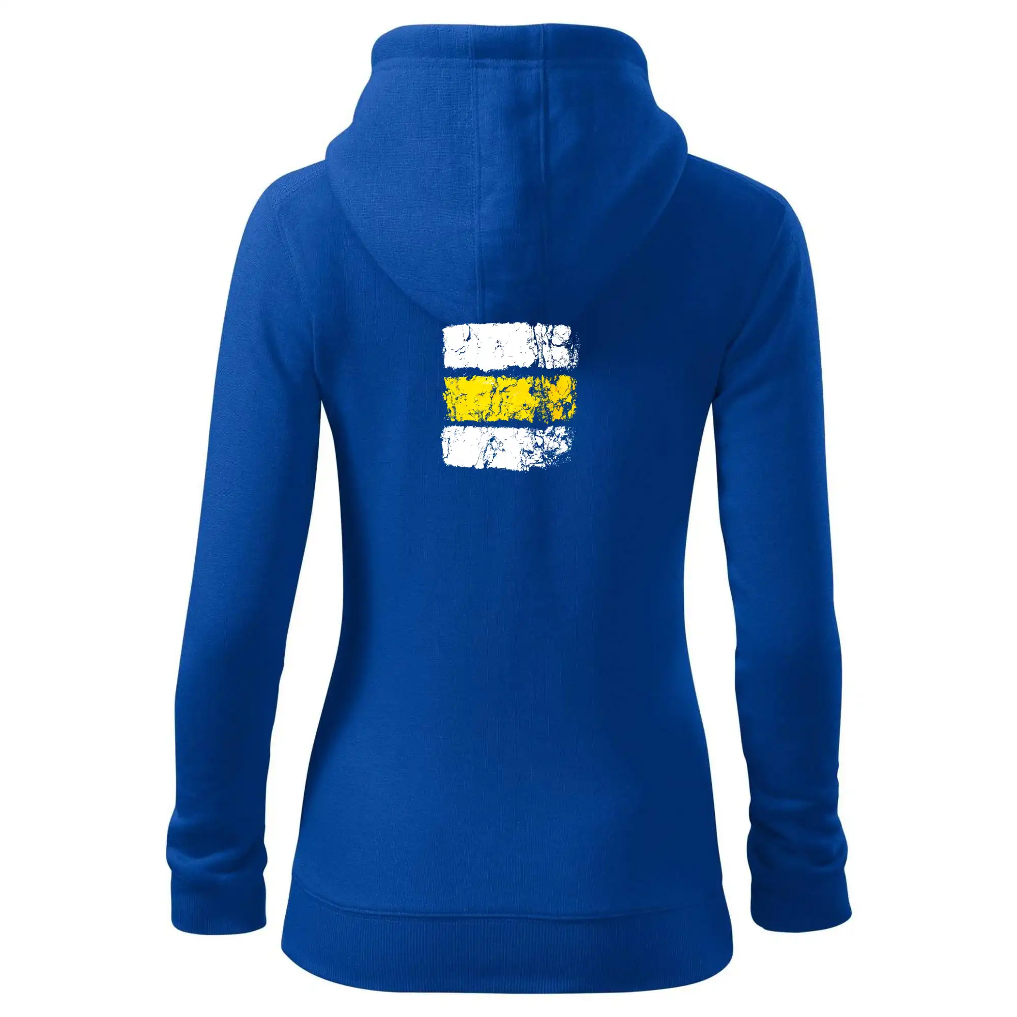 Trička pre cestovateľov - Turistická značka - žltá - Mikina dámska trendy zipper s kapucňou