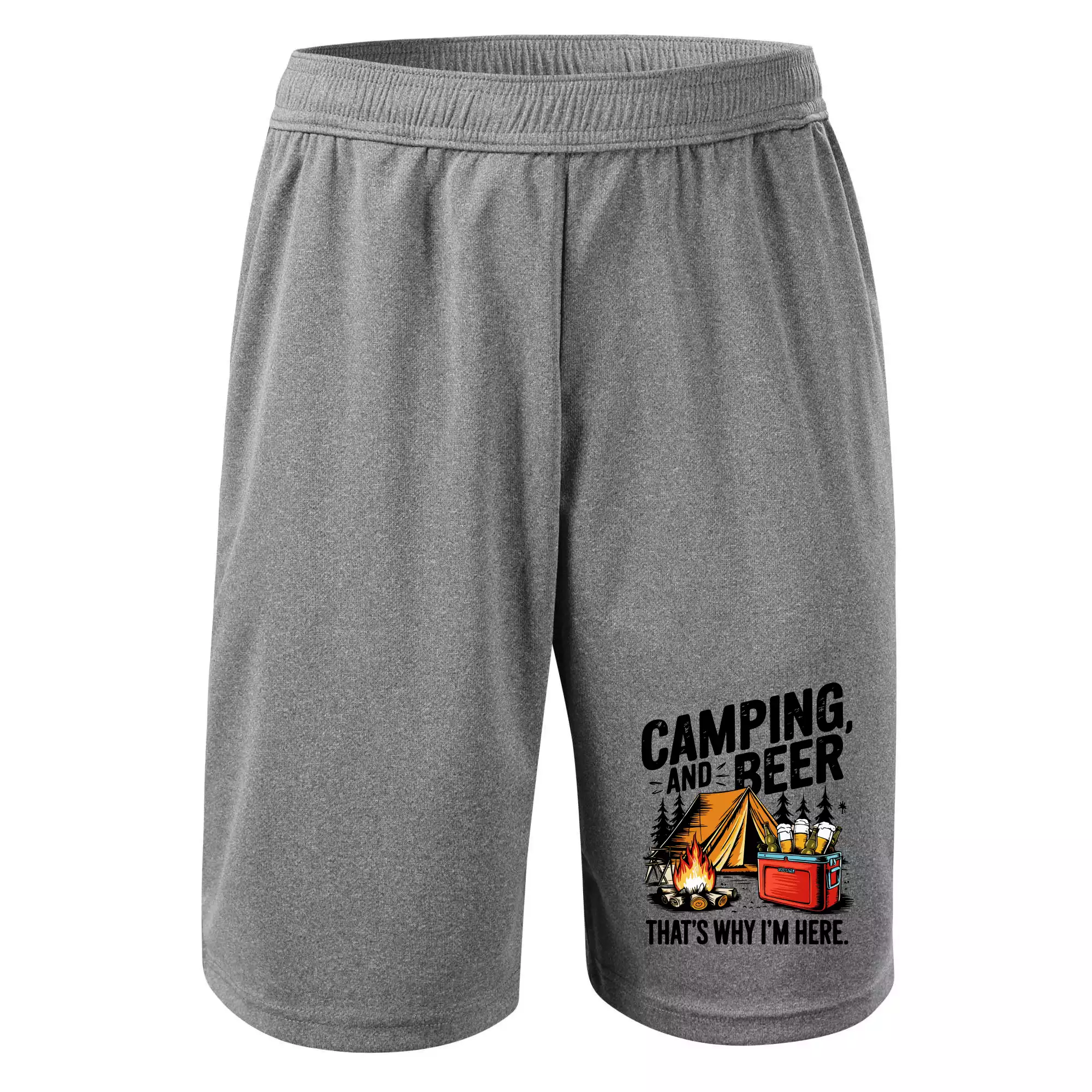 Černý nápis nápis Camping and beer