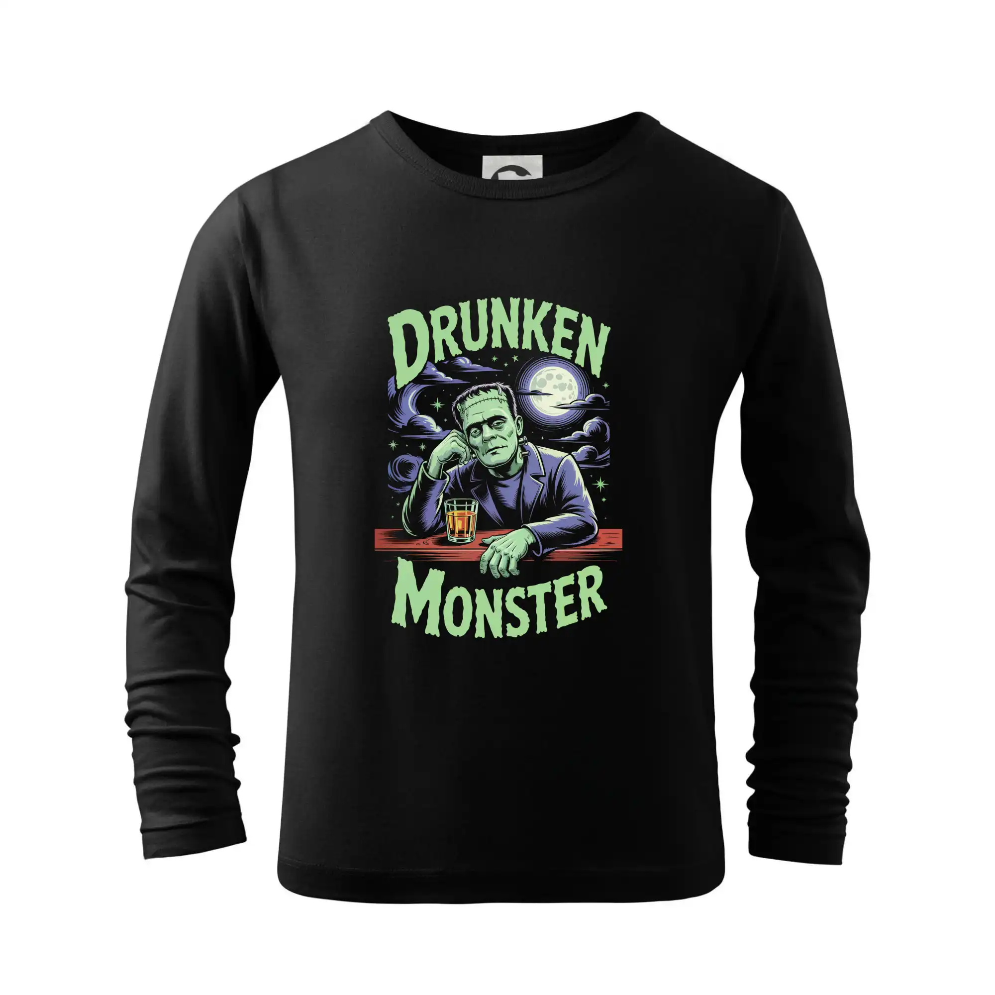 Vtipná tričká s motívmi pitie - ostatné - Drunken Monster - Tričko detské Long Sleeve
