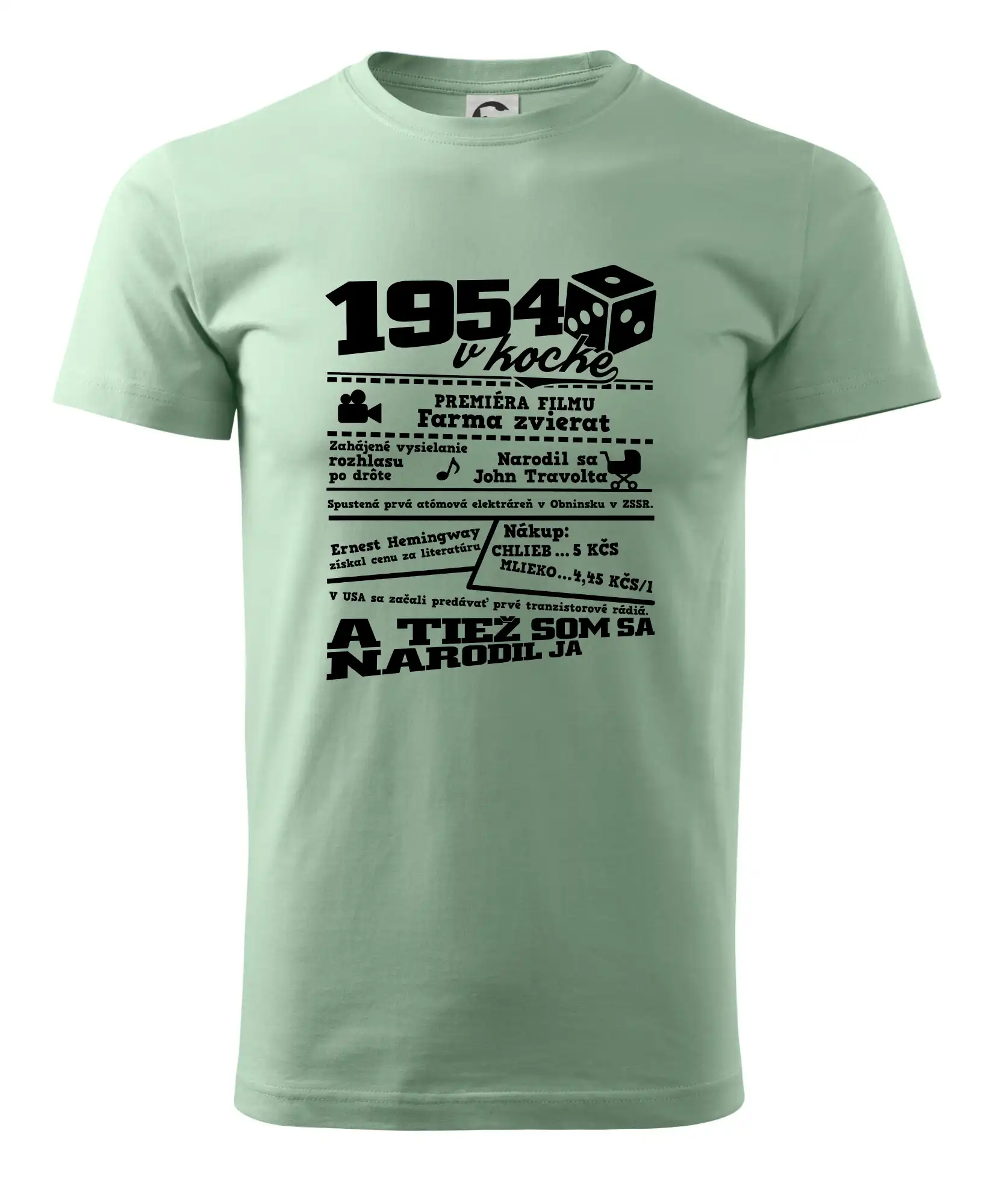 Narodeninové tričko 1954 - 1954 v kocke - Pánske tričko nižšej gramáže