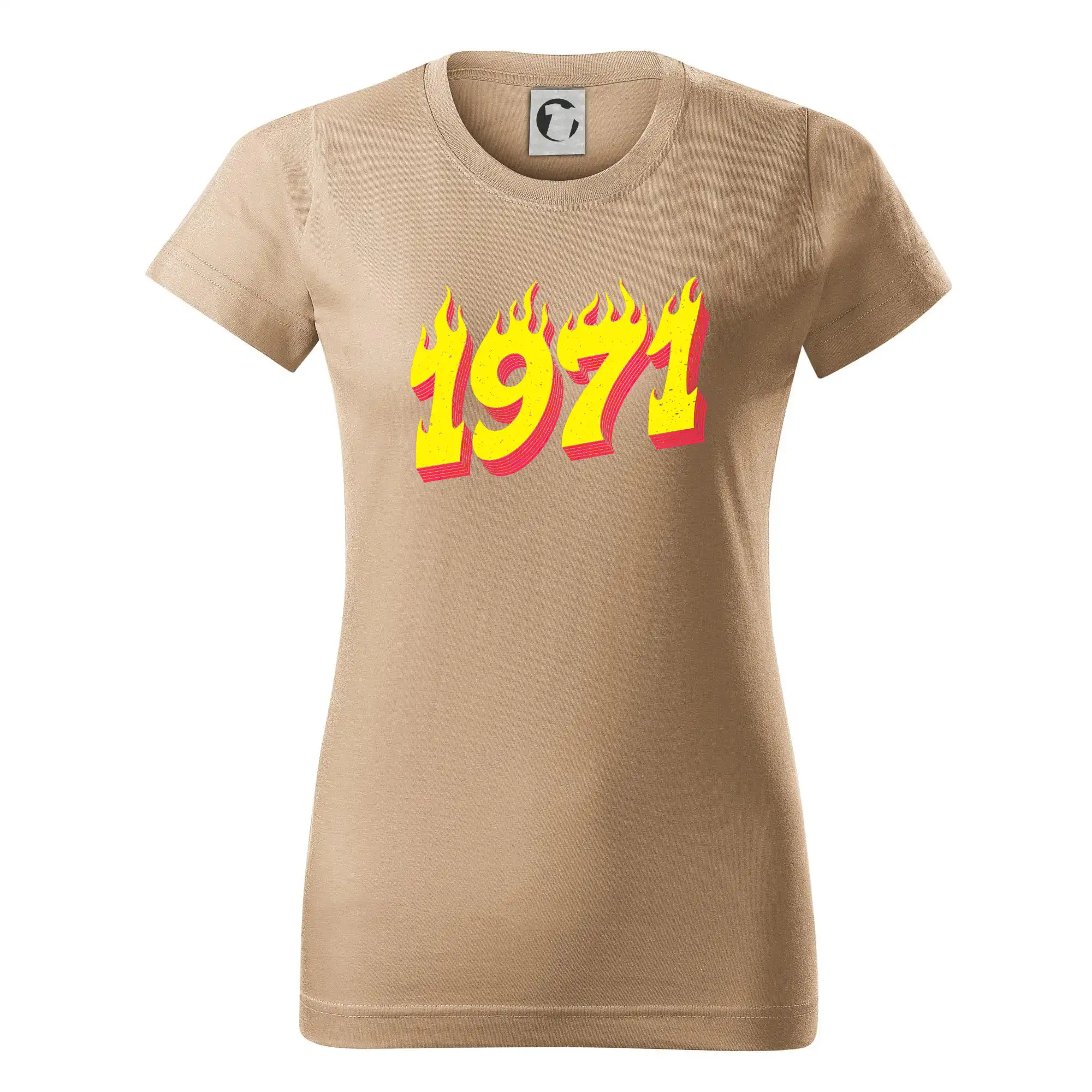 Trička s ročníkom 1971 - Narodeniny v ohni 1971 - Dámske tričko basic - ľahko voľnejšie a dlhšie