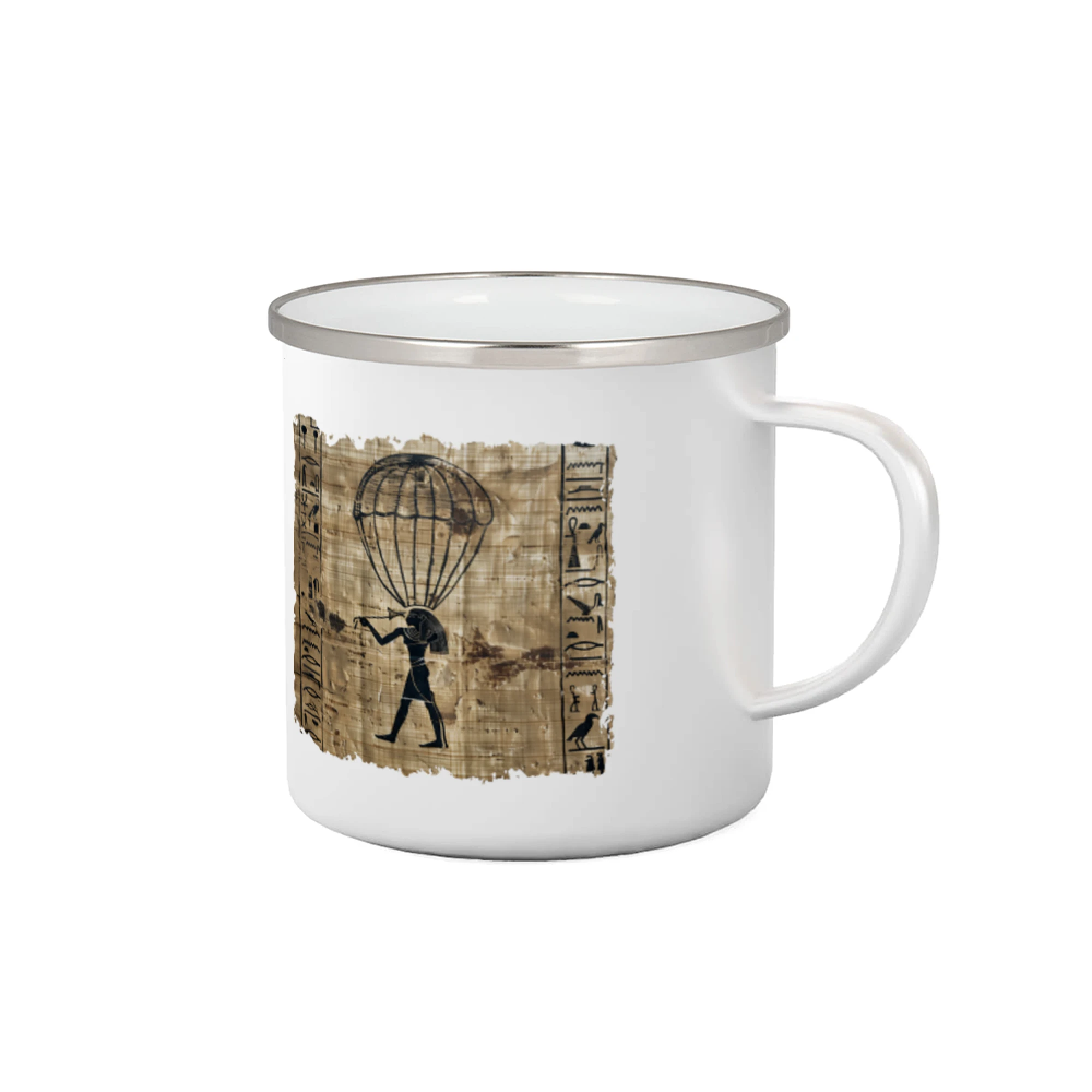 Tričká s motívom paraglidingu - Egyptské hieroglyfy parašutista - Plecháčik