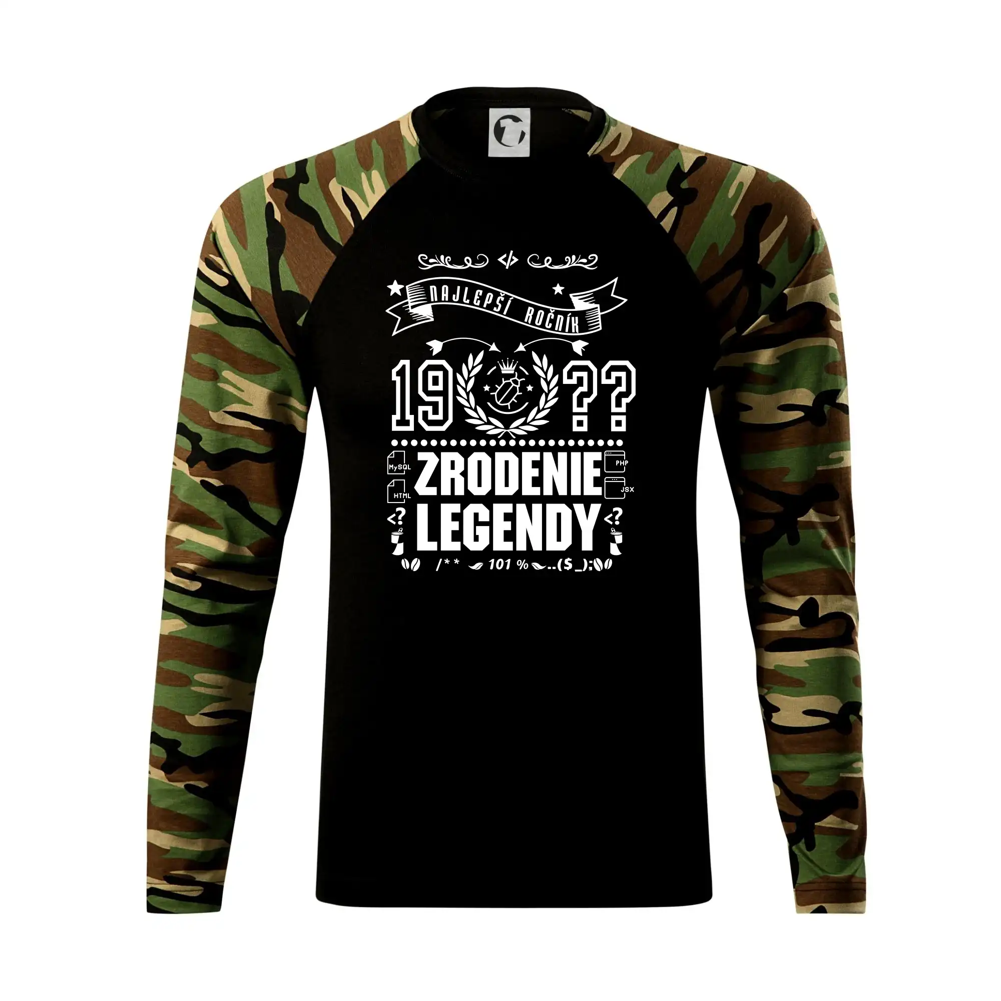 Trička Zrodenie legendy - Zrodenie legendy pre programátora - Camouflage LS