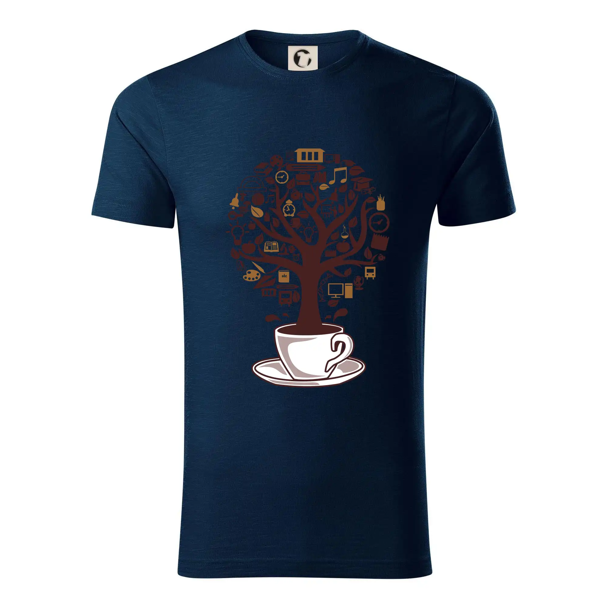 Motívy pre baristu a milovníkov kávy - Coffee Tree parts from school icon - Tričko z organickej bavlny