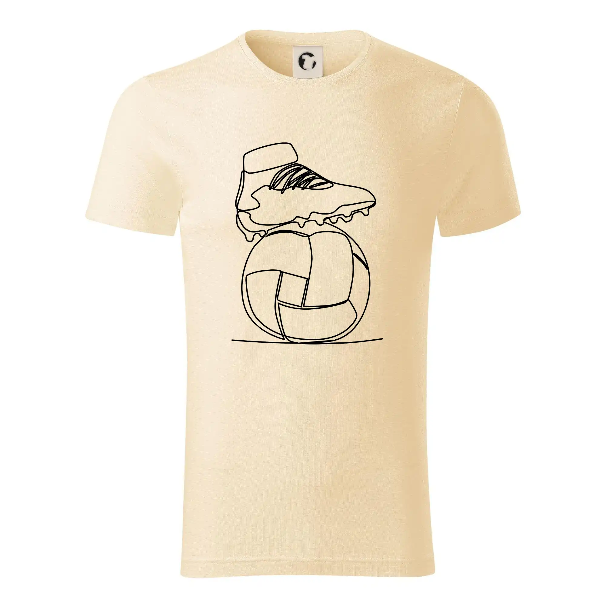 Tričká a mikiny s obrázkami jedným ťahom - Futbalová lopta kopačka jedným ťahom - Tričko z organickej bavlny
