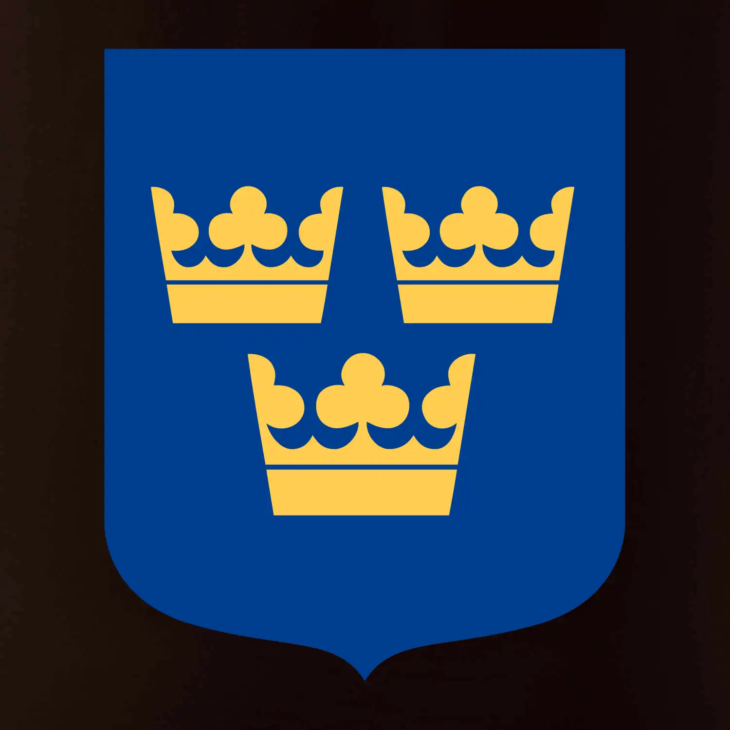 Švédský znak tři korunky na prso