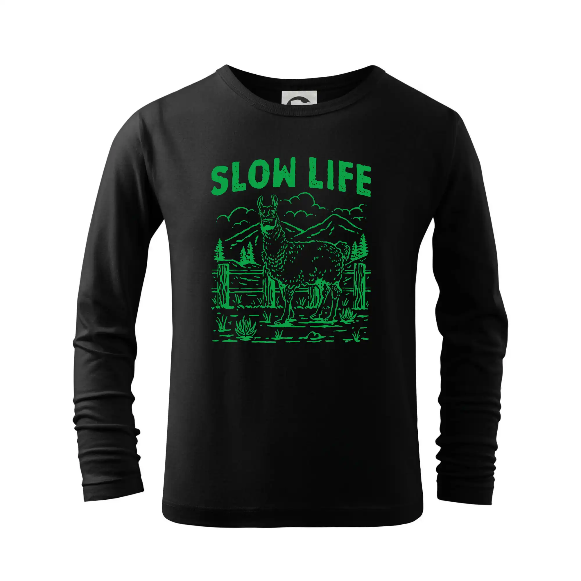 Tričká so zvieratami - Slow Life Lama - Tričko detské Long Sleeve