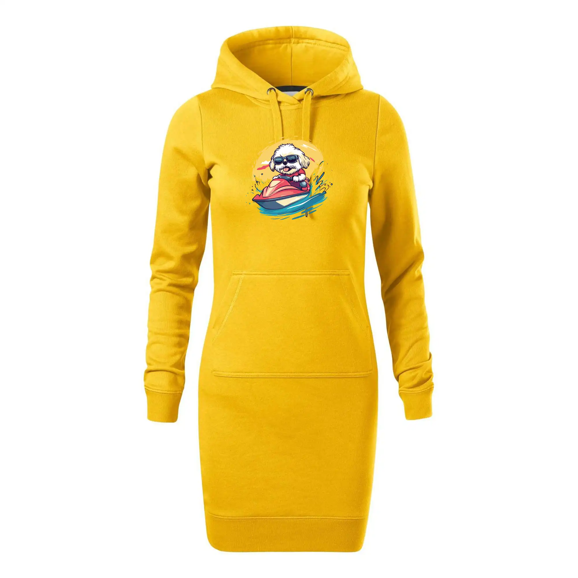 Lhasa Apso na vodním skútru