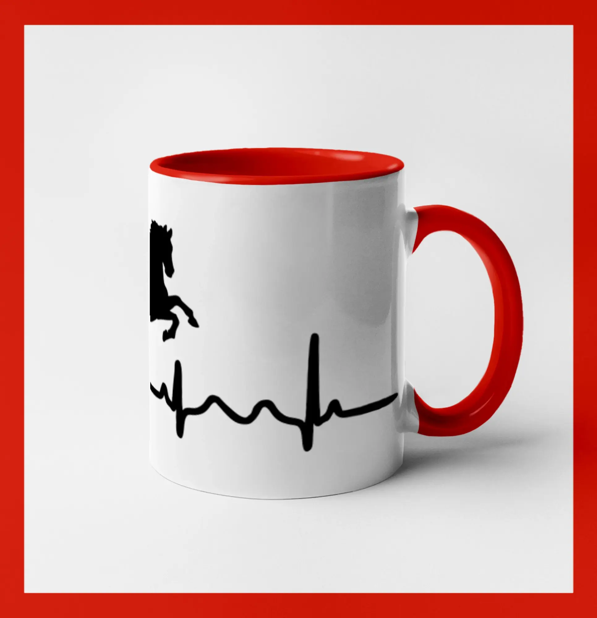 Tričká s koňmi - Ekg kôň ikona - Hrnček 