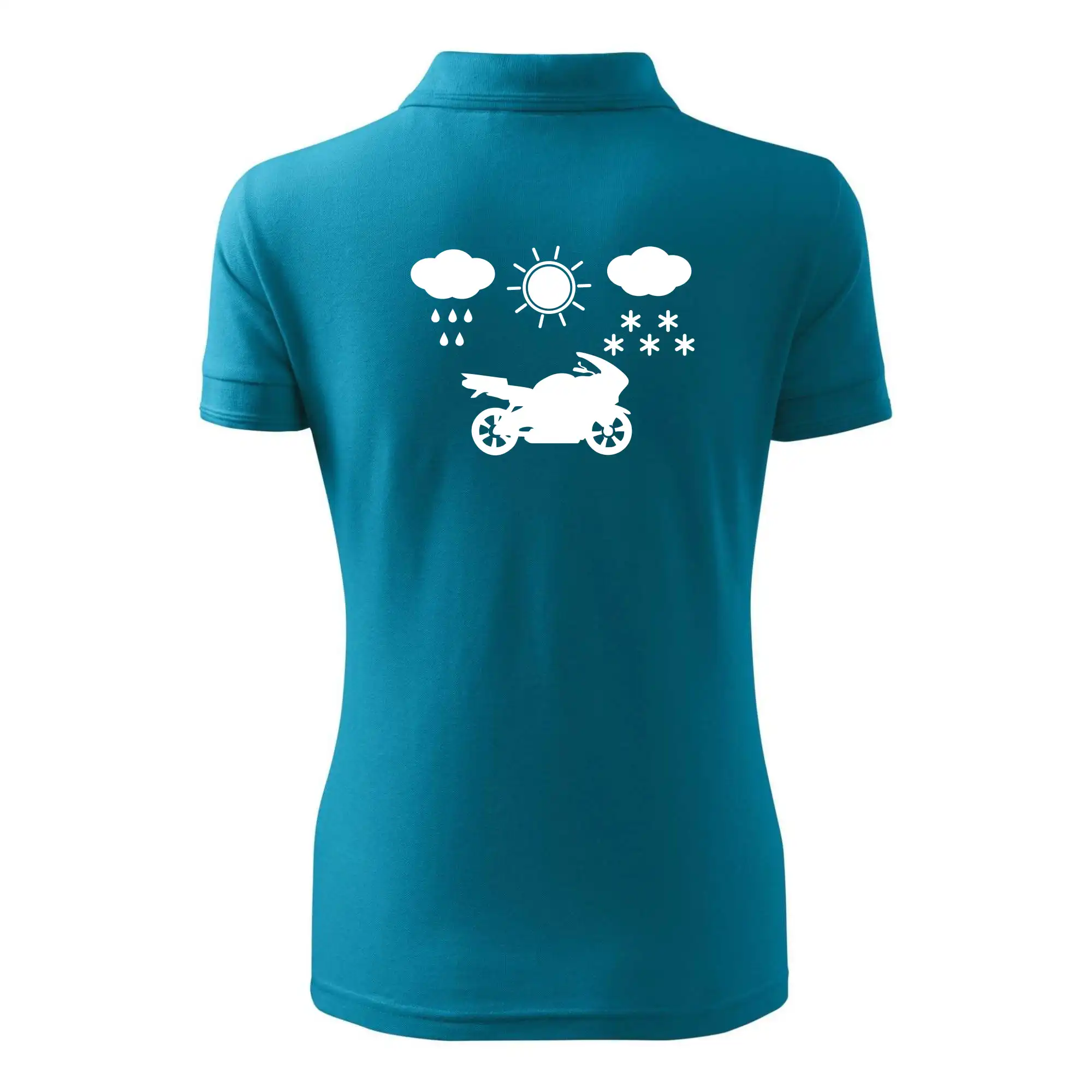 Tričko s cestnou motorkou - Motorkář za každého počasí - silnice - Polokošeľa dámska Pique Polo