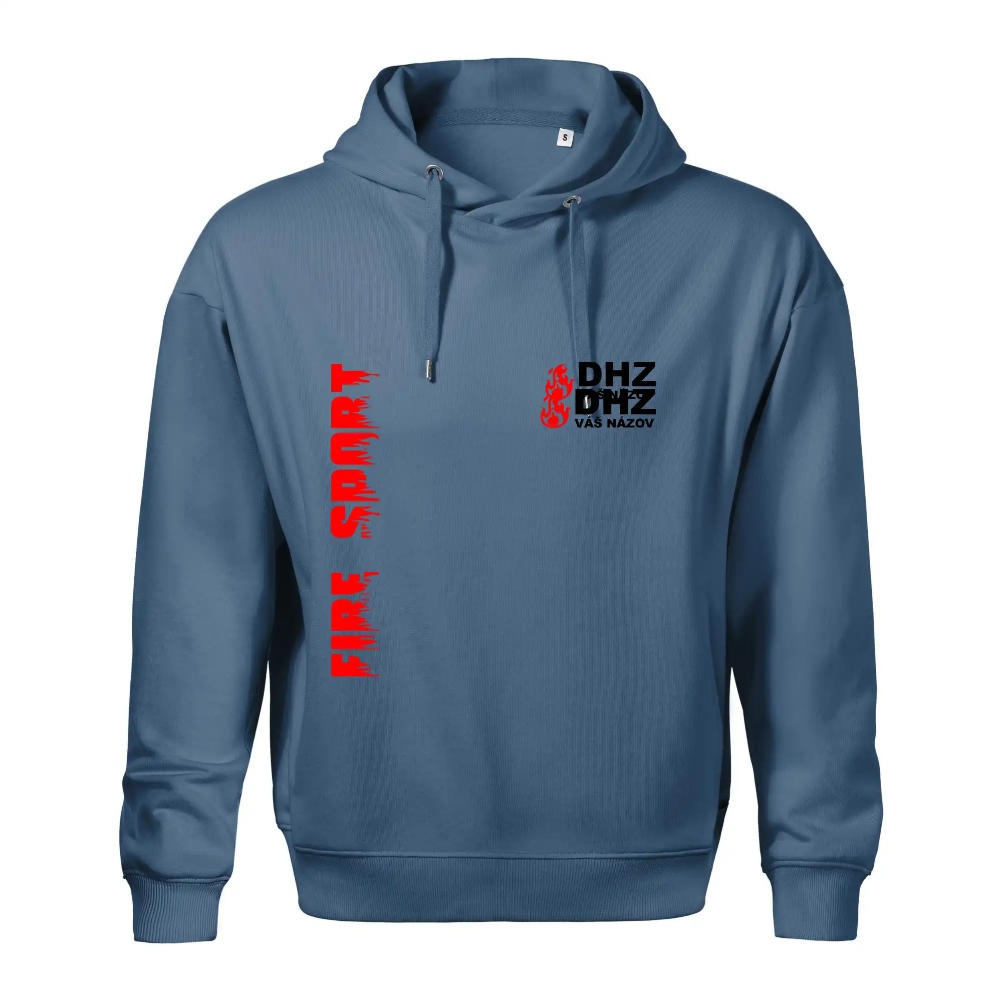 Originálne tričká pre hasičov - DHZ (oheň, firesport, názov sboru - vlastný nápis) - Oversized mikina pánska Moon - kratšia + širšia