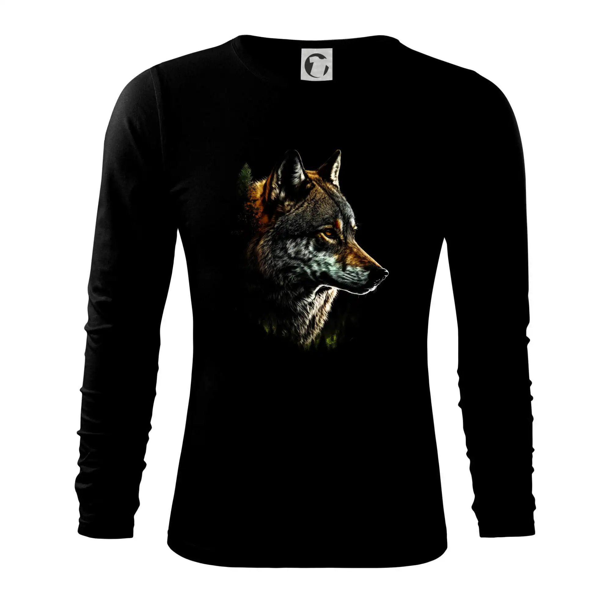 Tričká so zvieratami - Vlk fotka - Tričko s dlhým rukávom FIT-T long sleeve