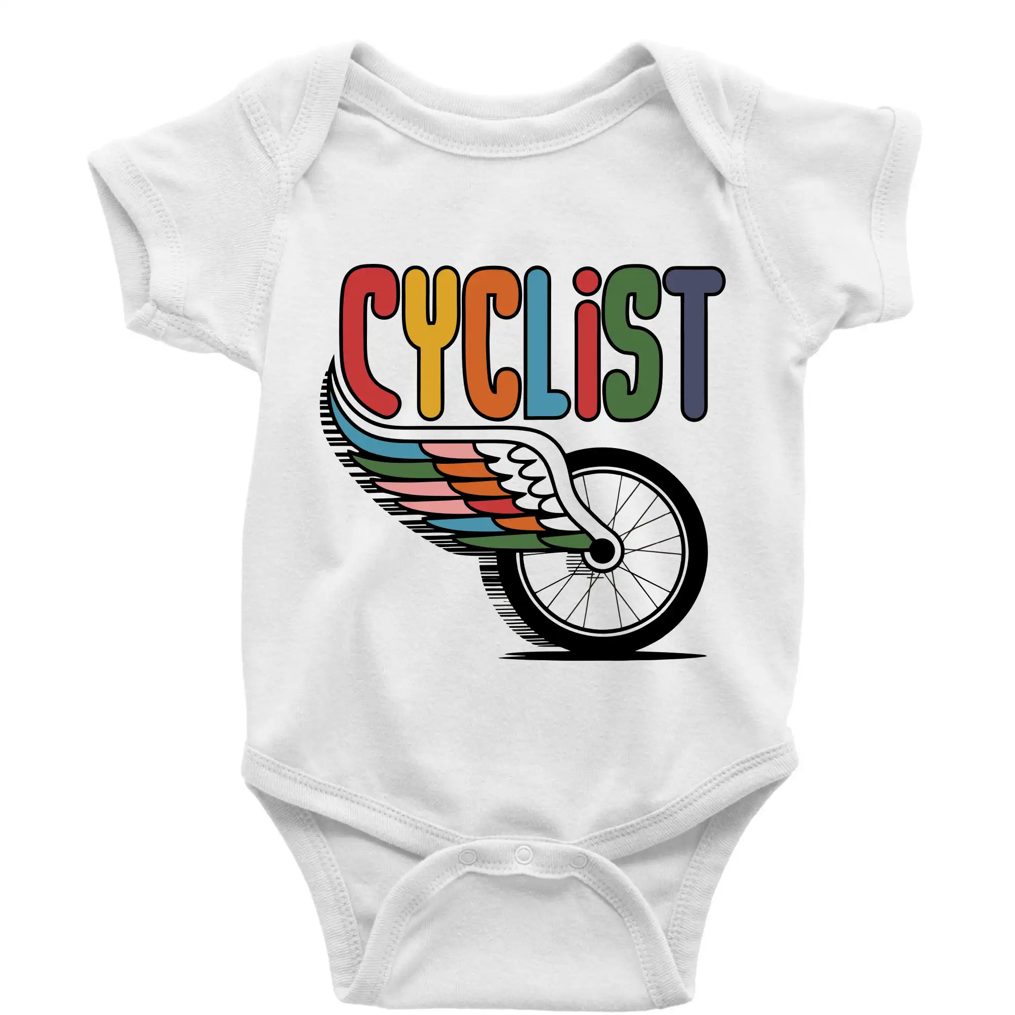 Tričko ako darček pre cyklistu - Cyclist - bicykel a krídlo - Body dojčenské s krátkym rukávom