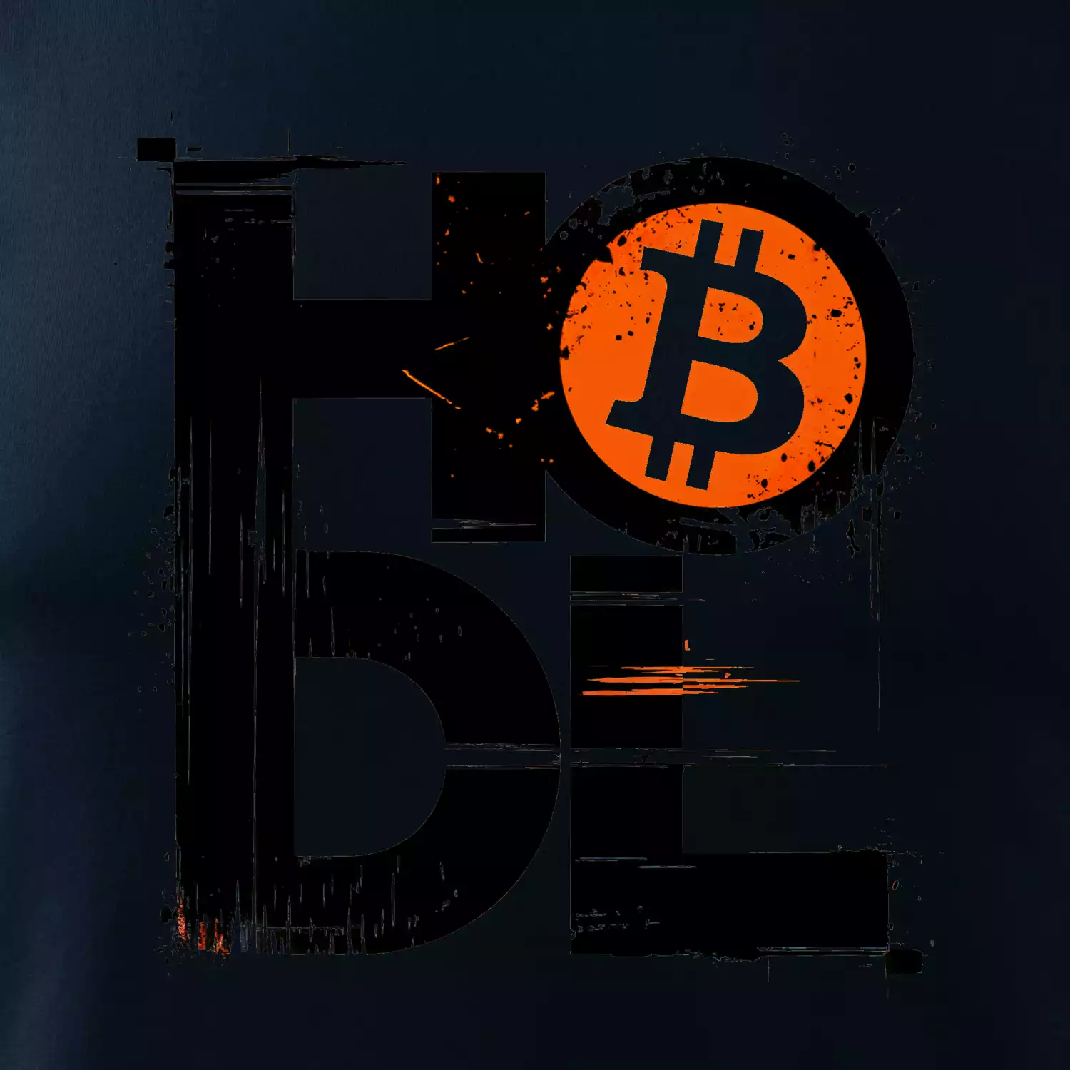 Hodl velký nápis a logo BTC