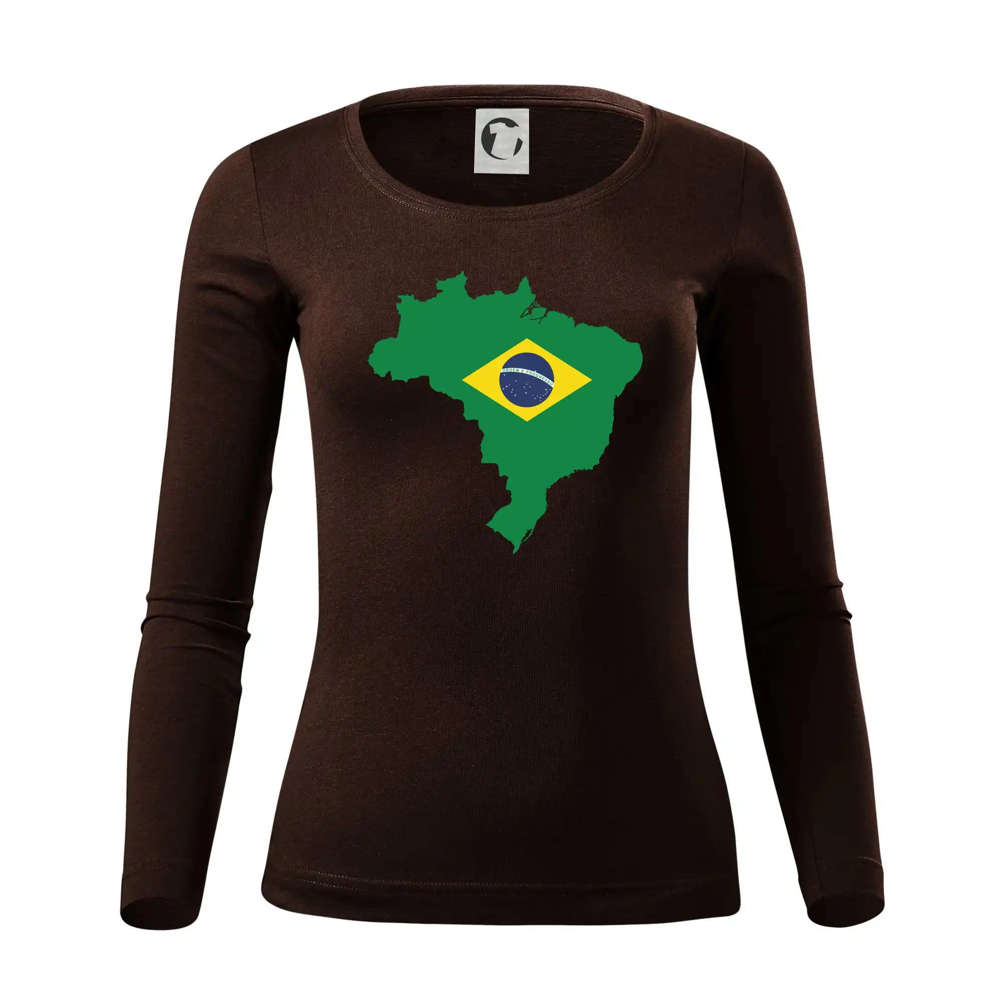 Brazílie vlajka v mapě