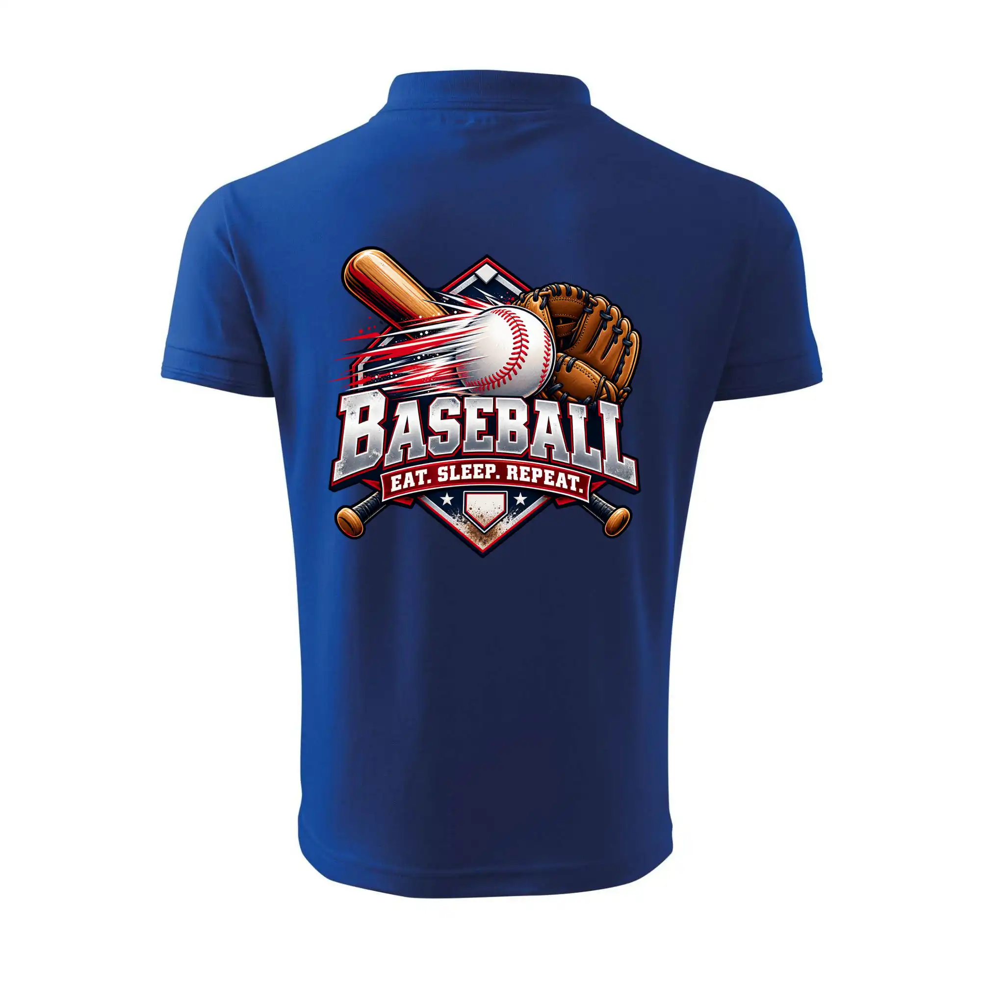 Baseballová pálka s rukavicí eat sleep repeat