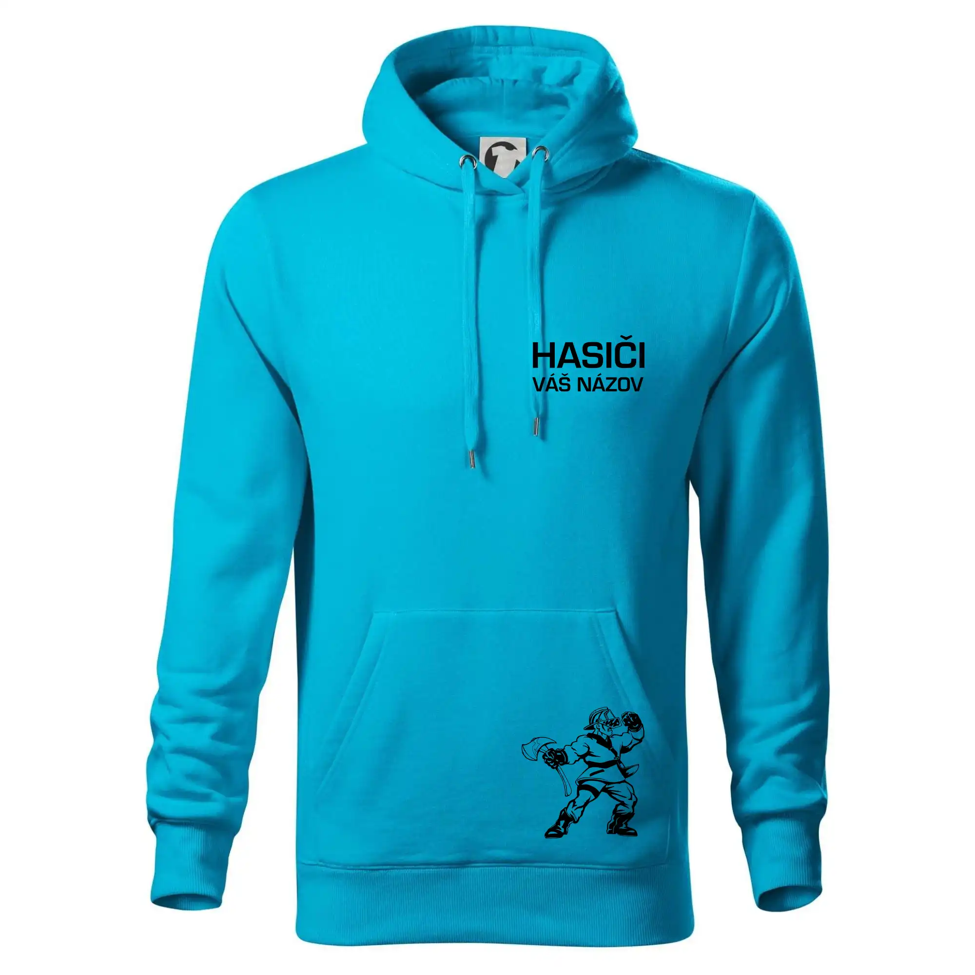 Originálne tričká pre hasičov - Hasič postava - vlastný názov - Mikina pánska Cape s kapucňou