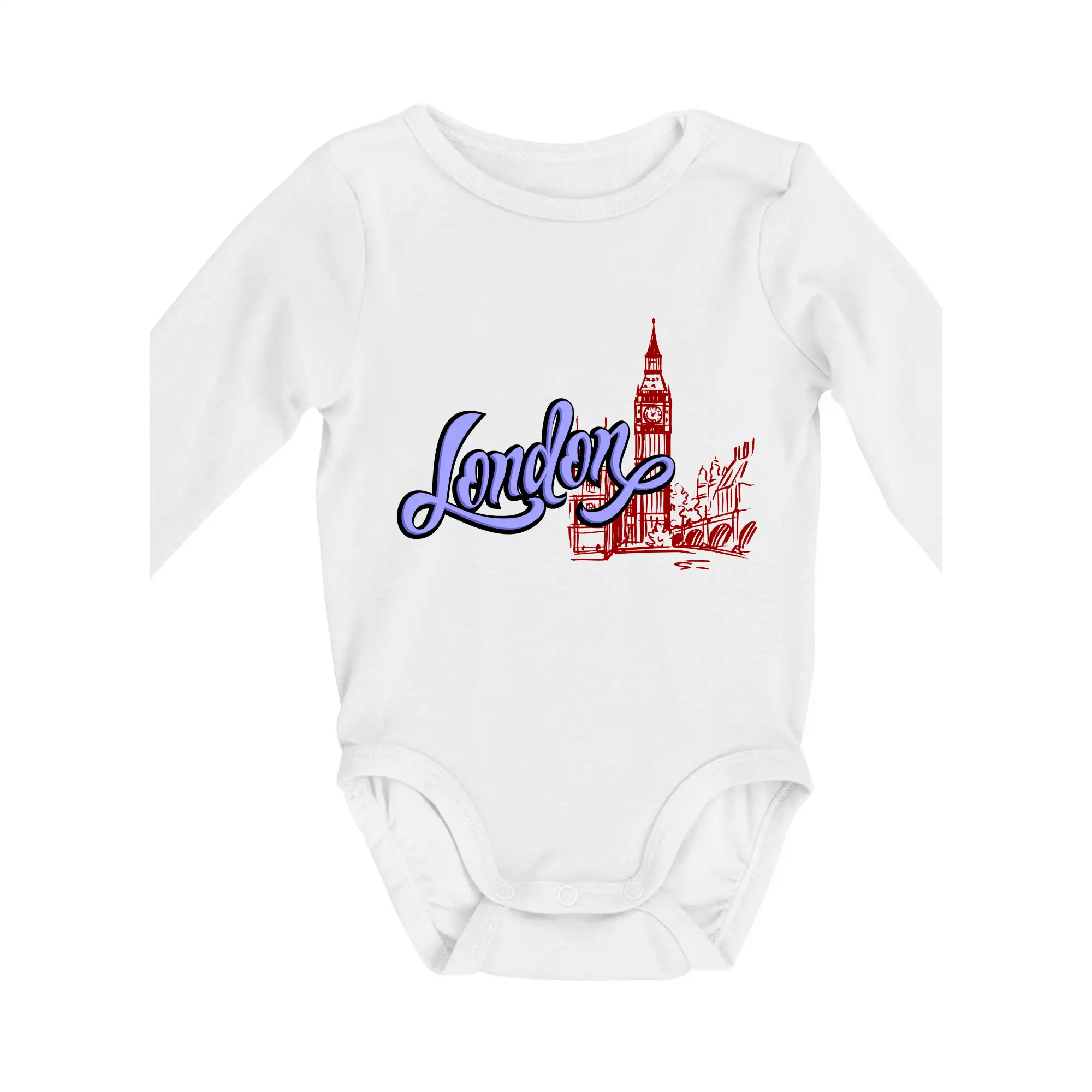 Tričká Anglicko - London Lettering - Body dojčenské s dlhým rukávom