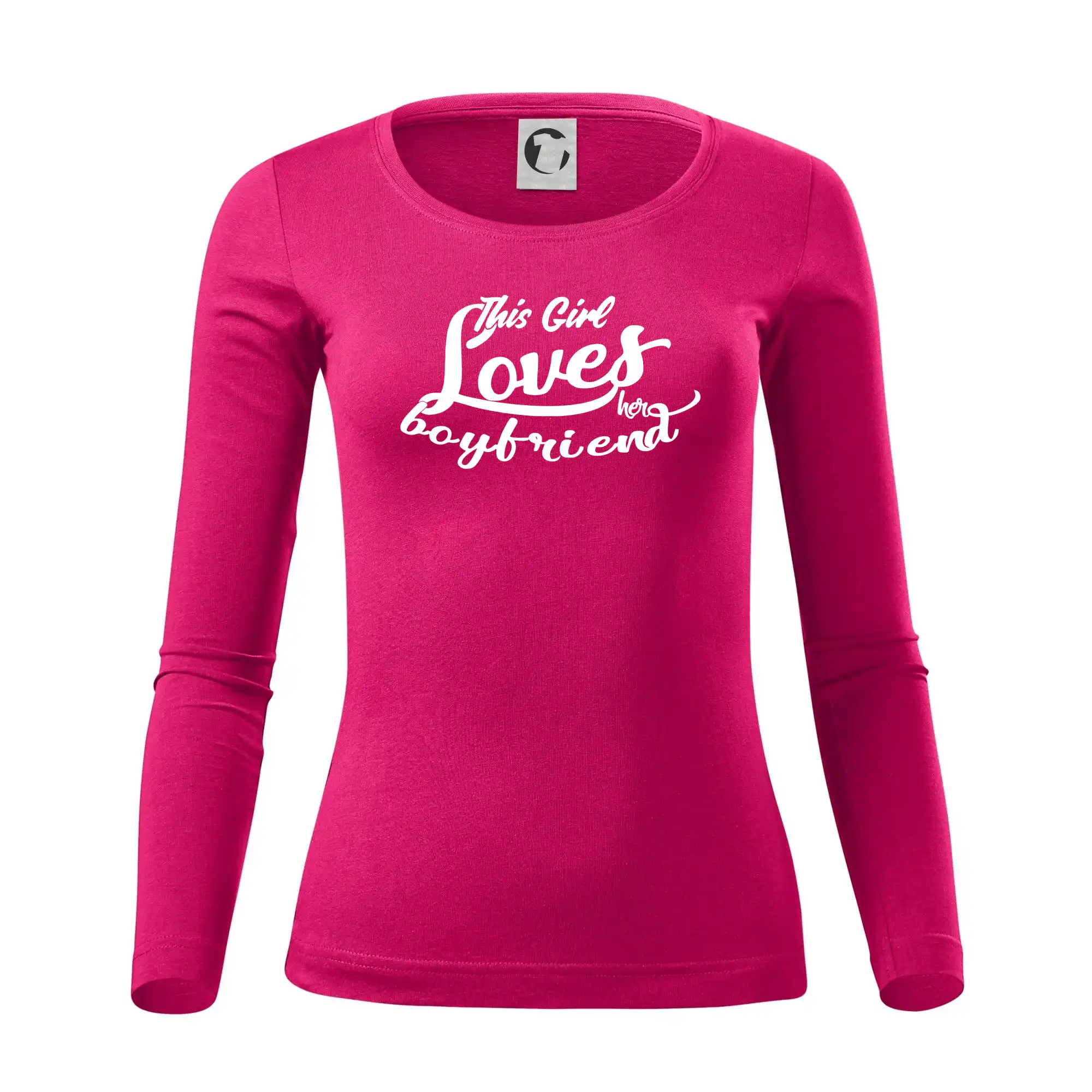 Tričká na párty - This Girl Loves her Boyfriend - Dámske tričko FIT-T LS - zužené
