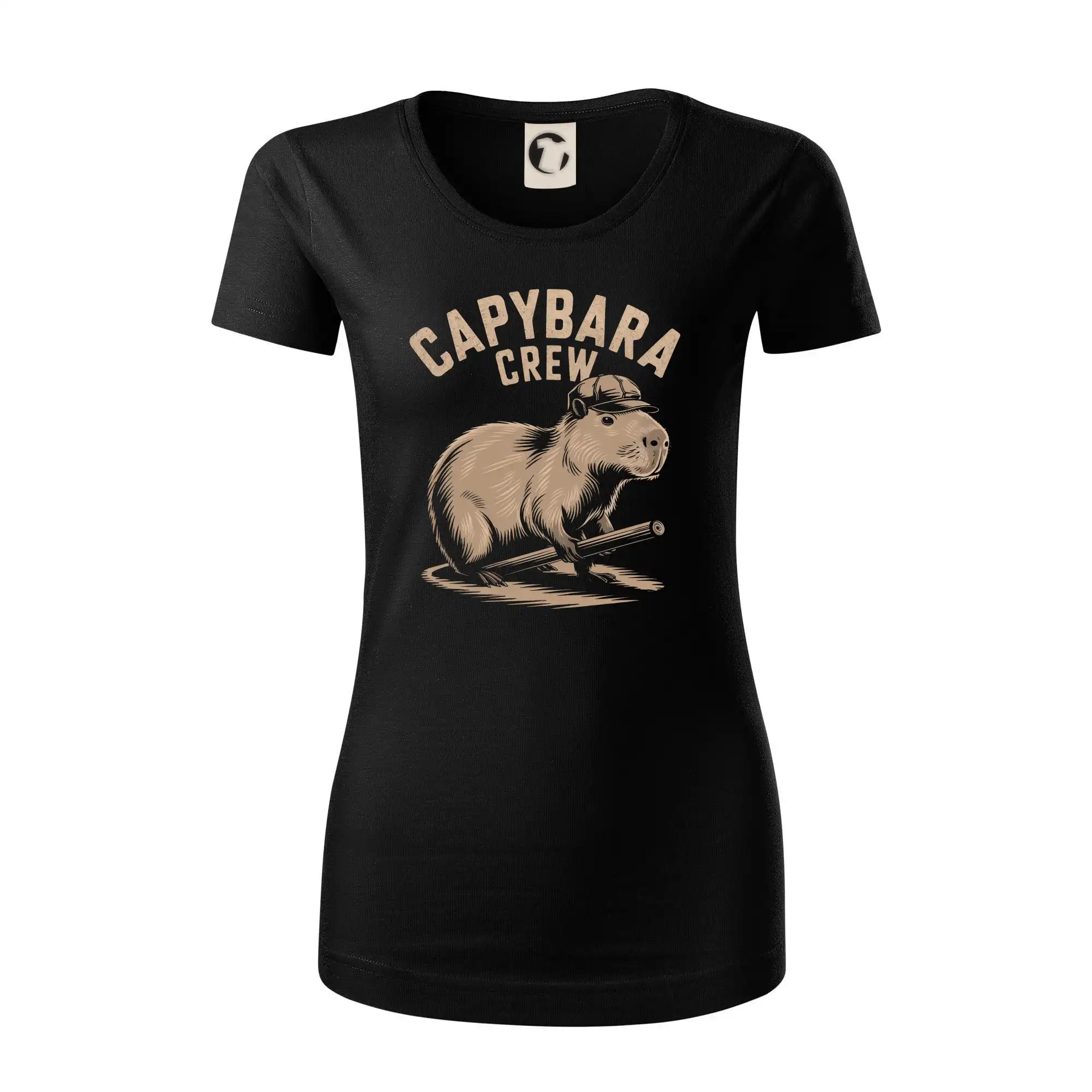 Tričká so zvieratami - Capybara crew - Dámske tričko z organickej bavlny Origin (GOTS)