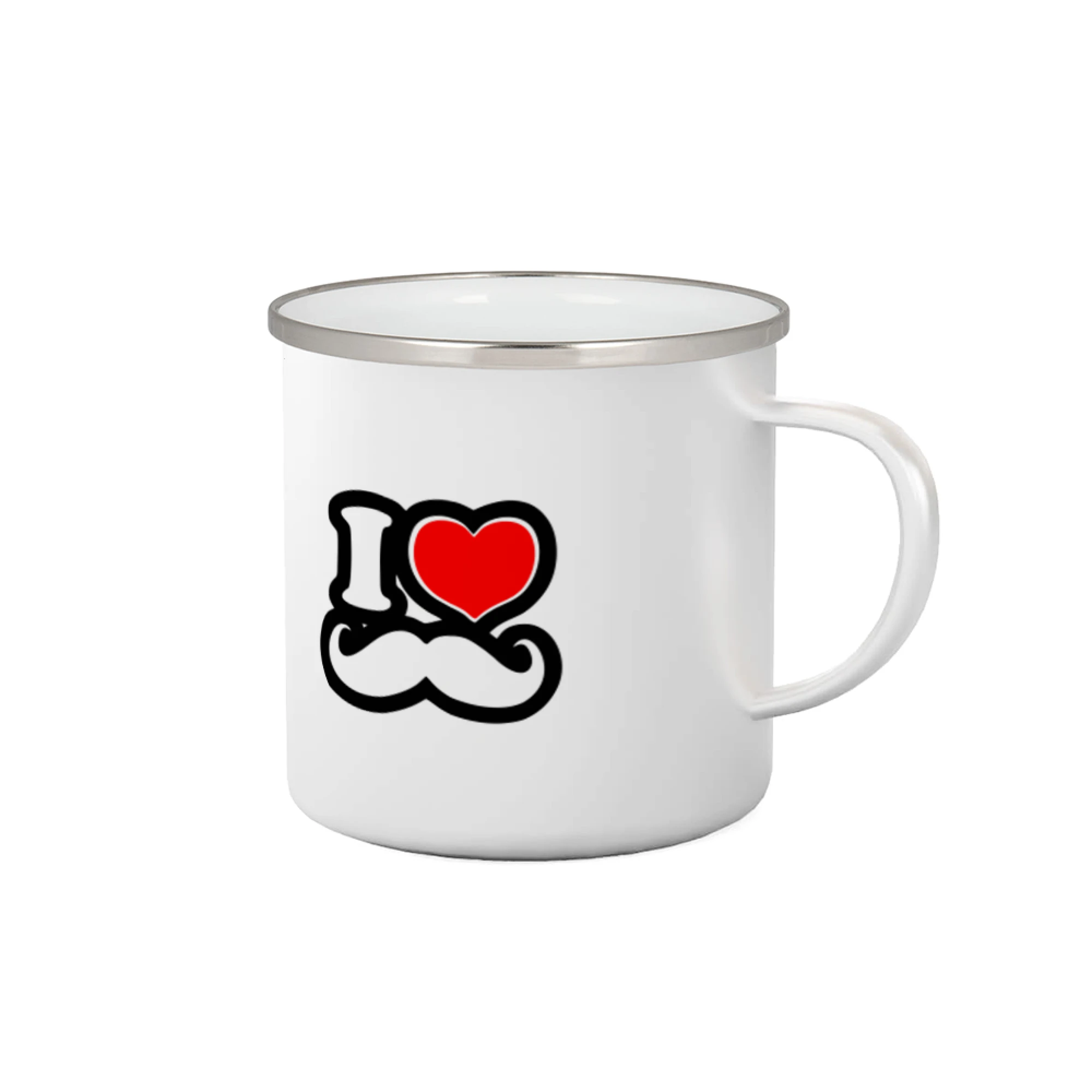 Tričká s fúzikmi - i love mustache - obrys - Plecháčik