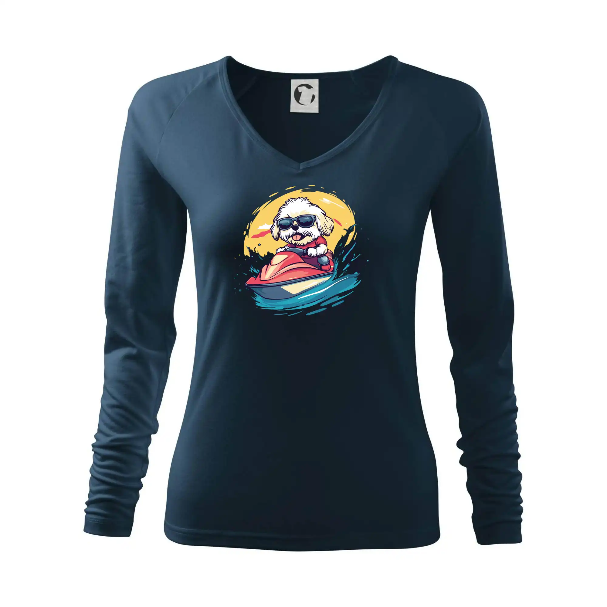 Lhasa Apso na vodním skútru