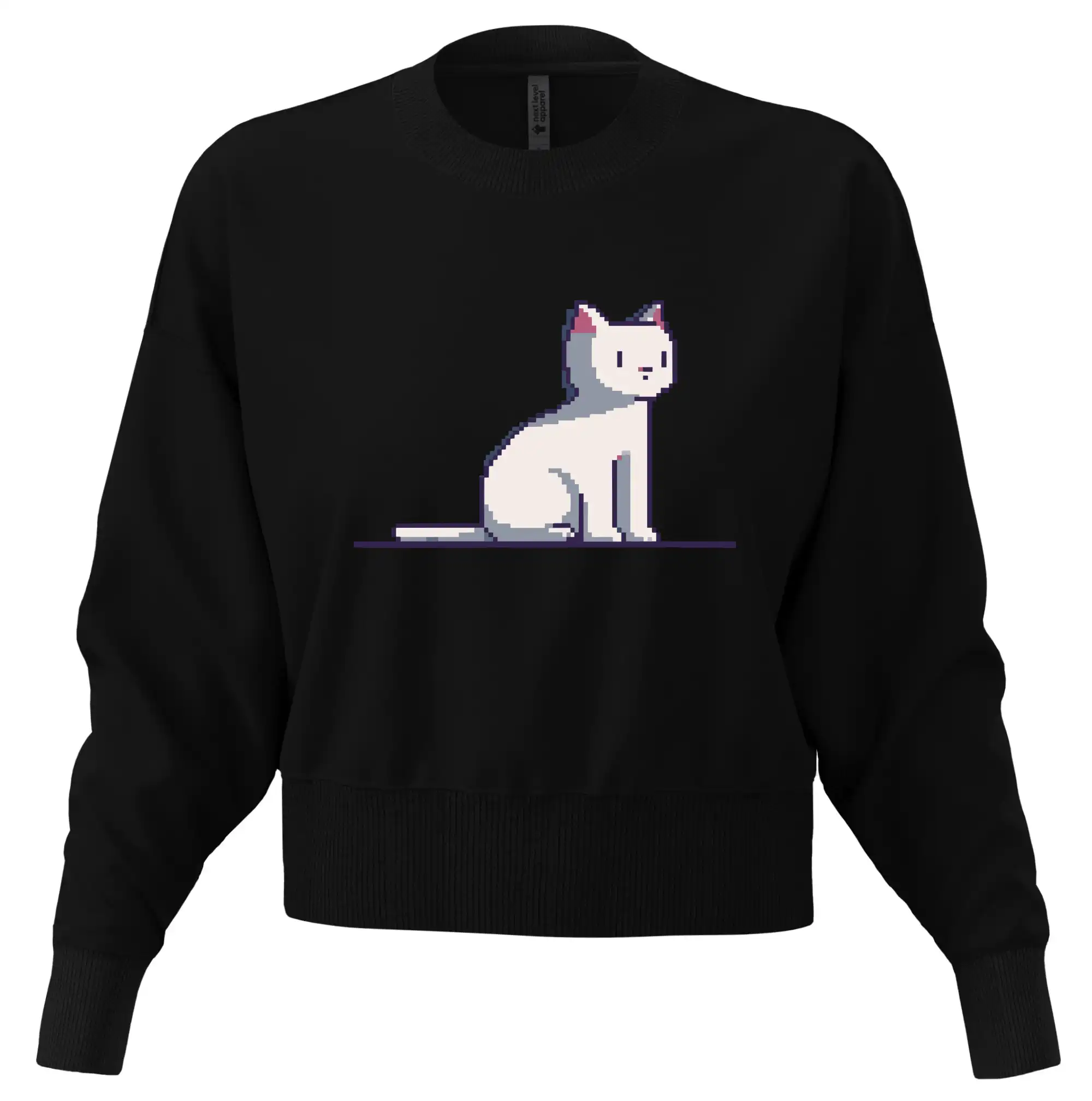 Kočka bílá pixel