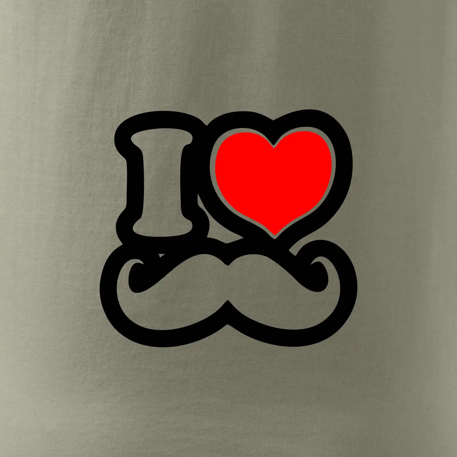 i love mustache - obrys
