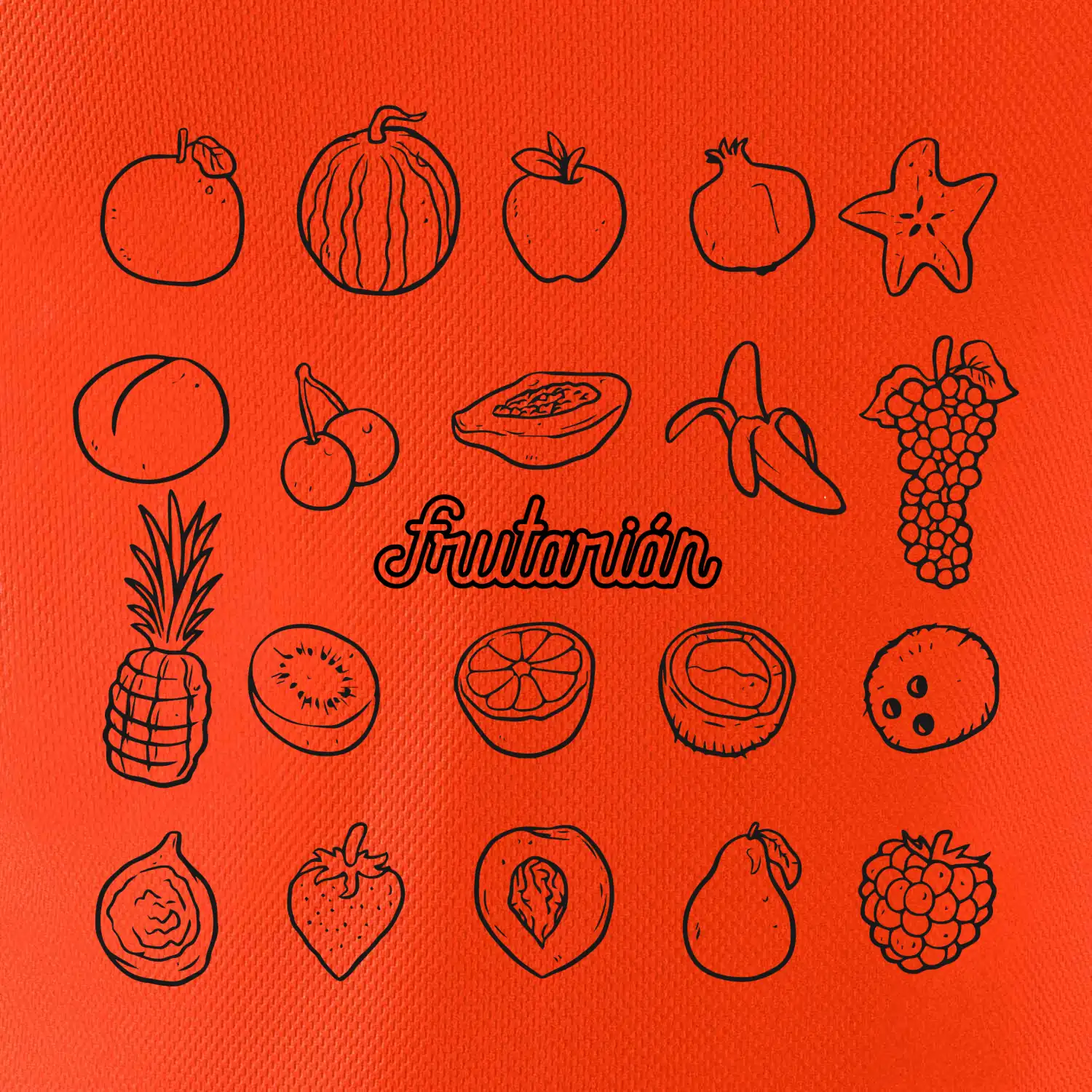 Frutarián ovoce ve čtverci