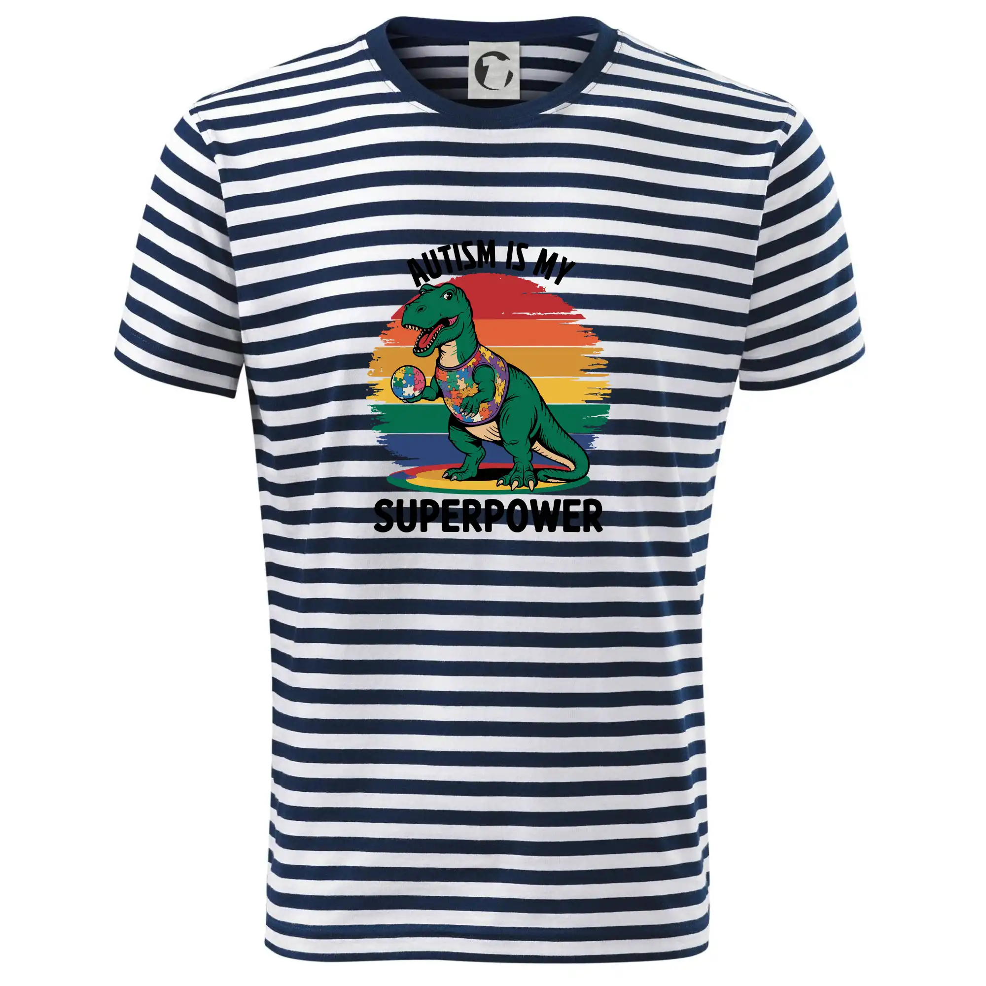 Tričká a mikiny pre autistov - Dinousarus a puzzle  Autism is my superpower - Tričko na vodu