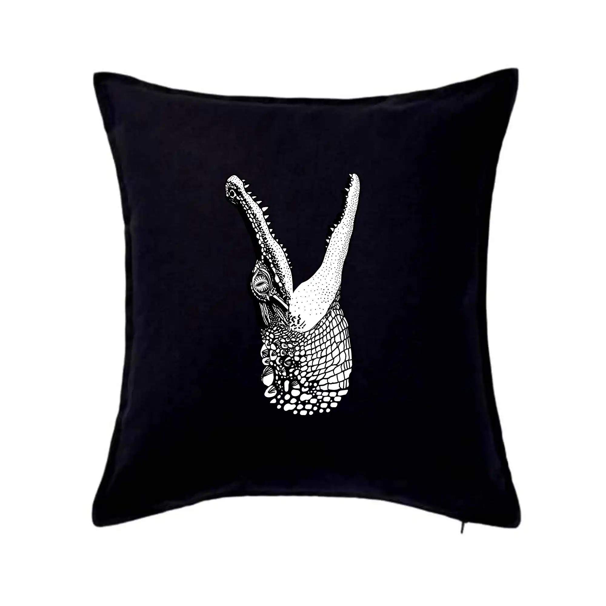 Tričká so zvieratami - Krokodíl kreslený  (Pecka design) - Vankúš 50x50