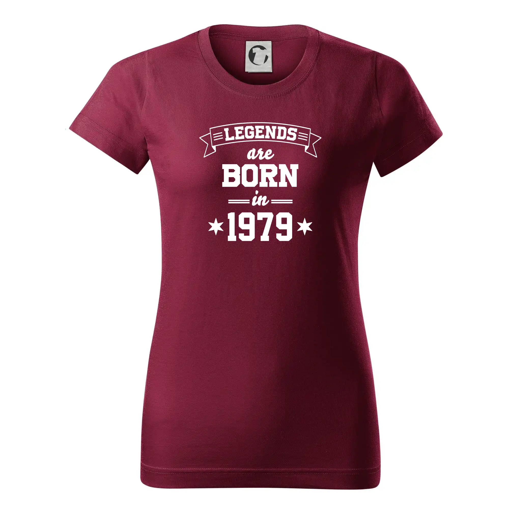 Trička s ročníkom 1979 - Legends are born in 1979 - Dámske tričko basic - ľahko voľnejšie a dlhšie