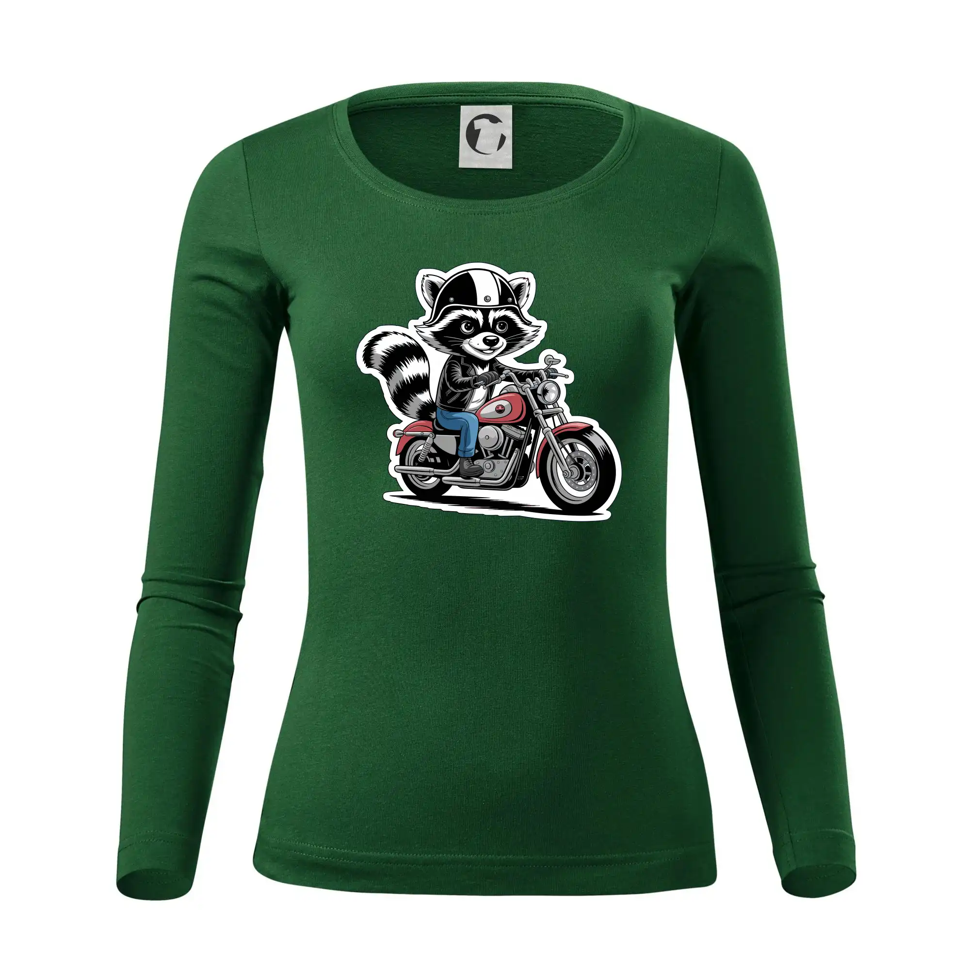 Mýval na motorce kreslený