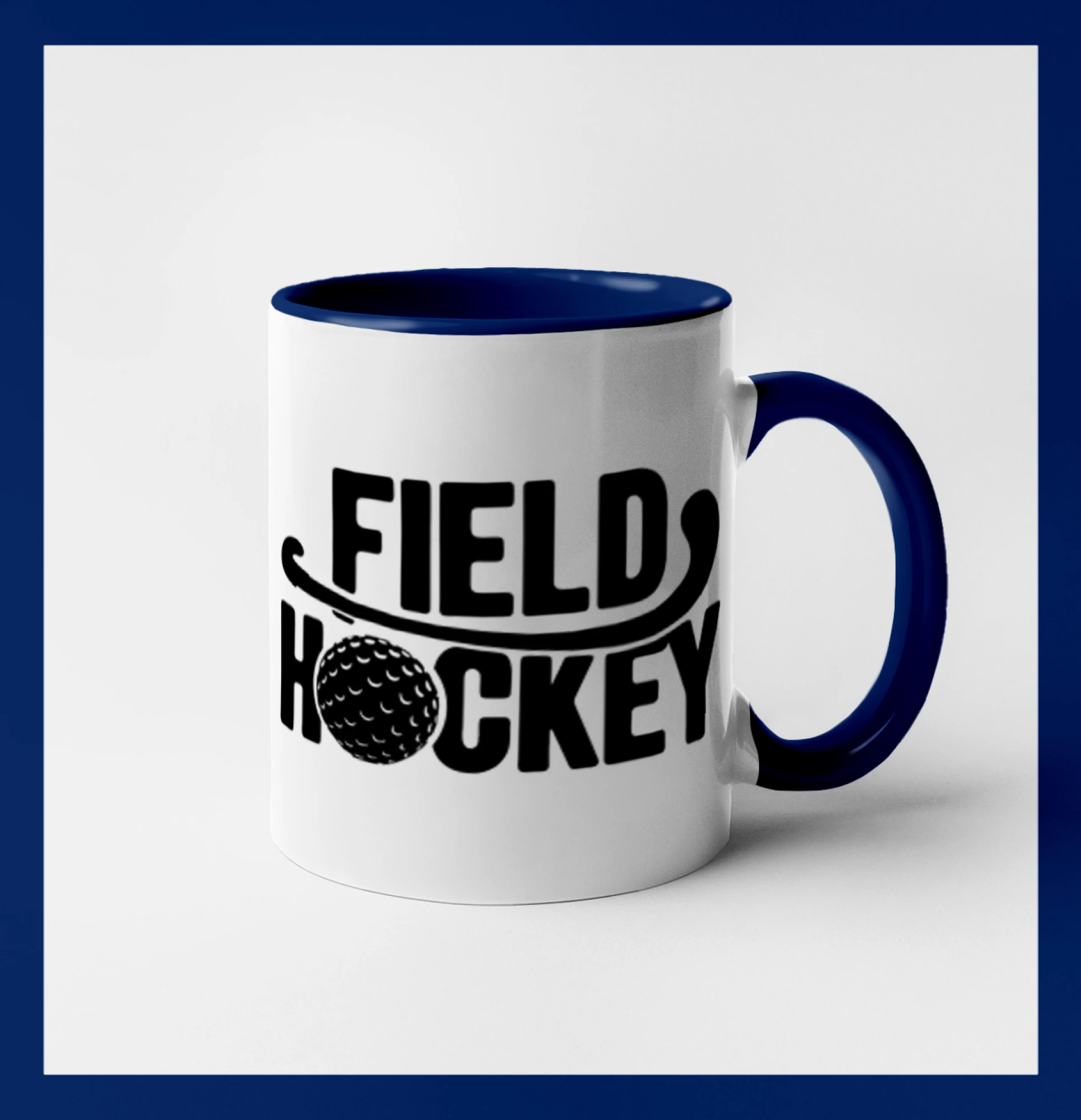 Field hockey míček a nápis