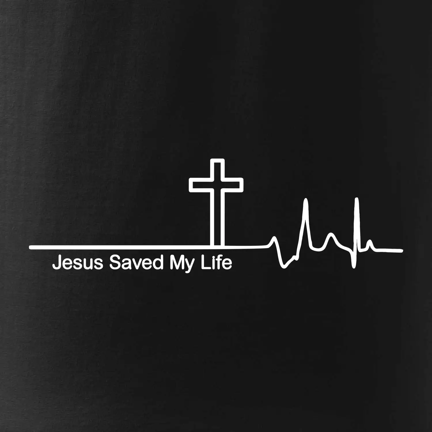Jesus Saved My Life kříž ekg