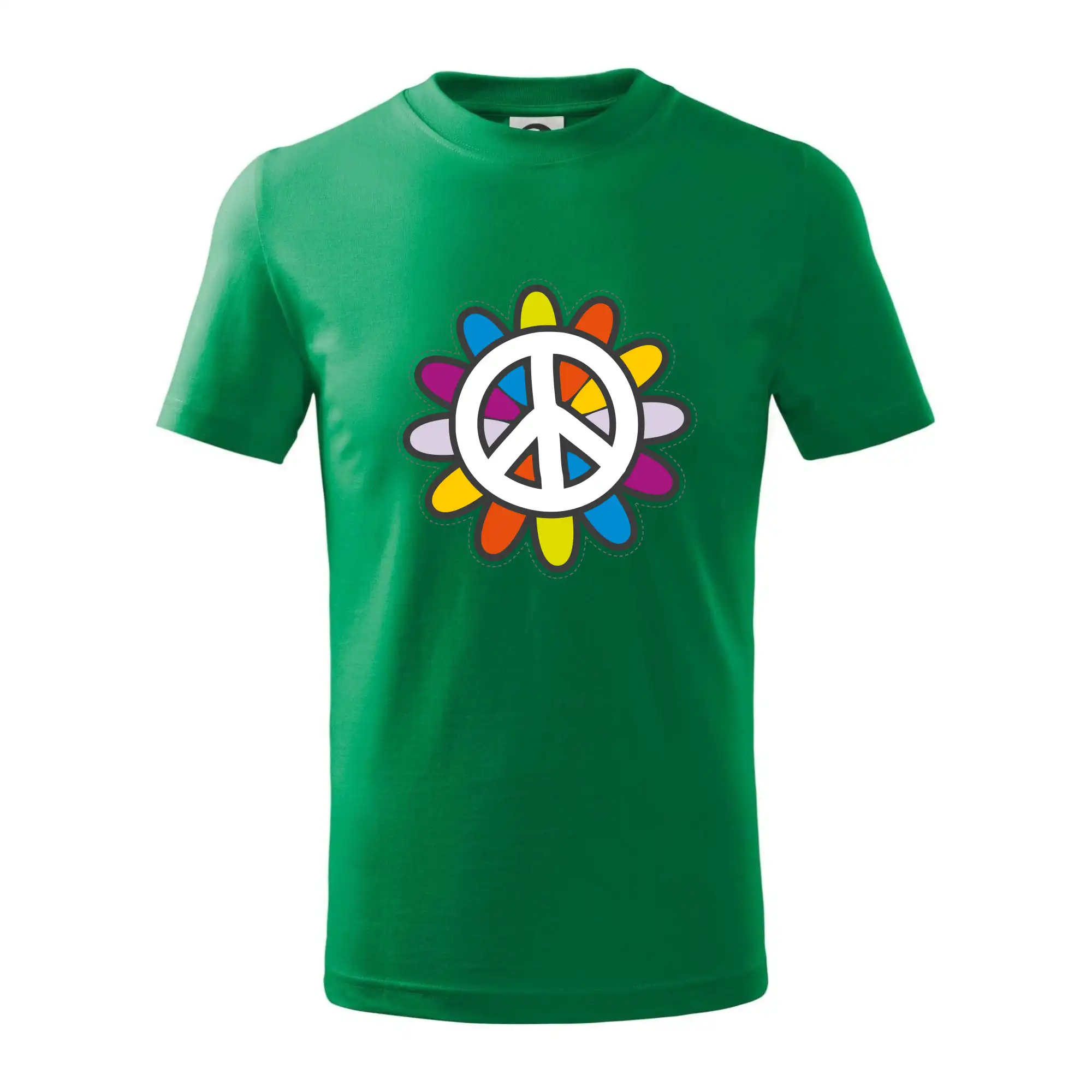 Peace symbol s kreslenou květinou