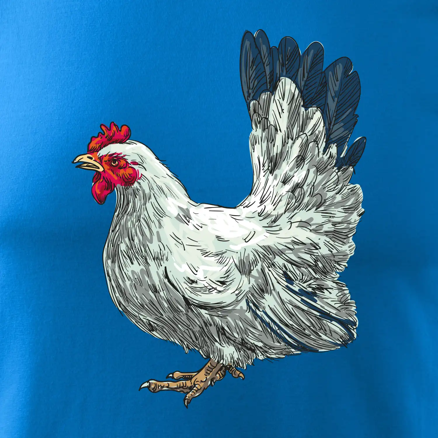 Slepice kreslená bílá