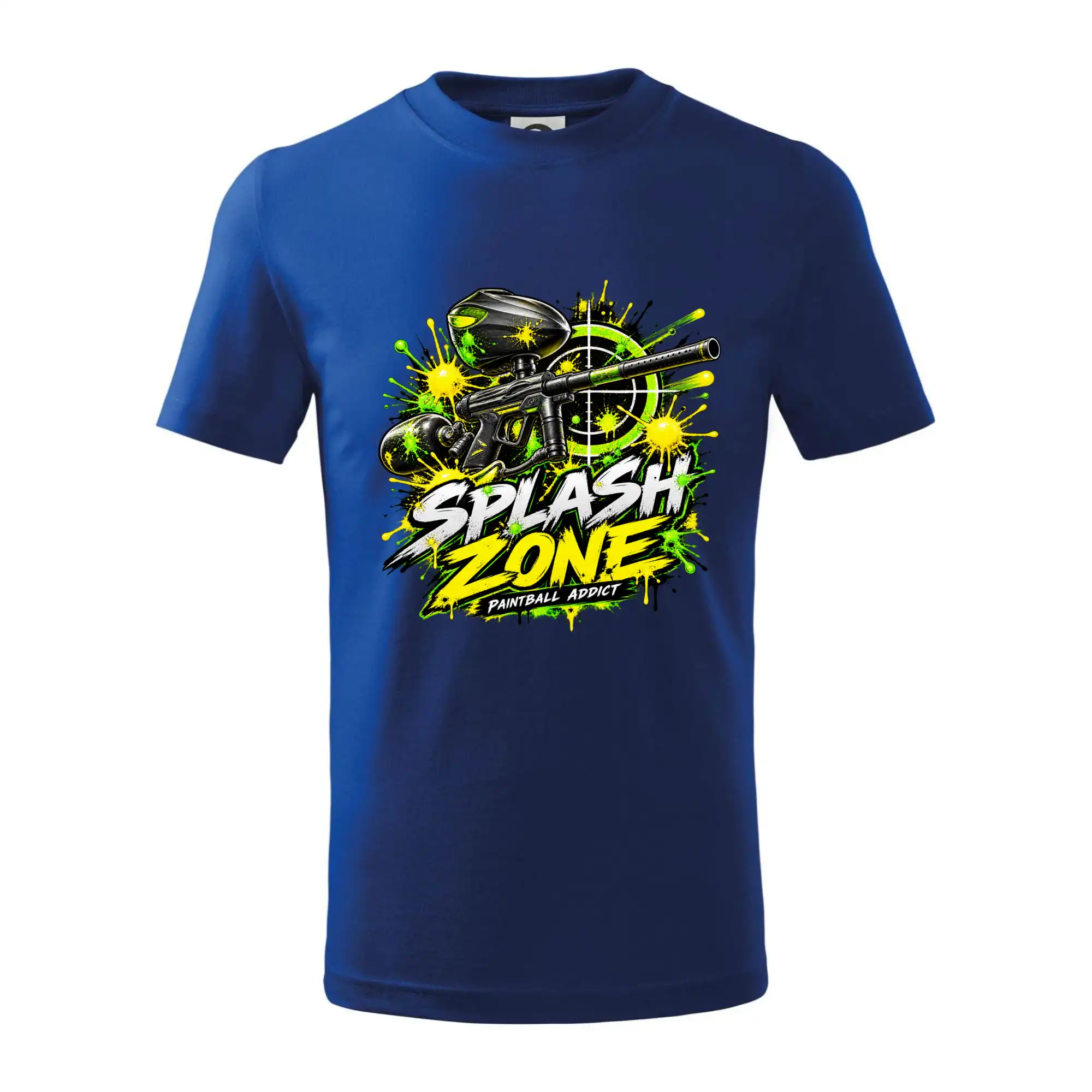 Neonový zásah splash zone paintball