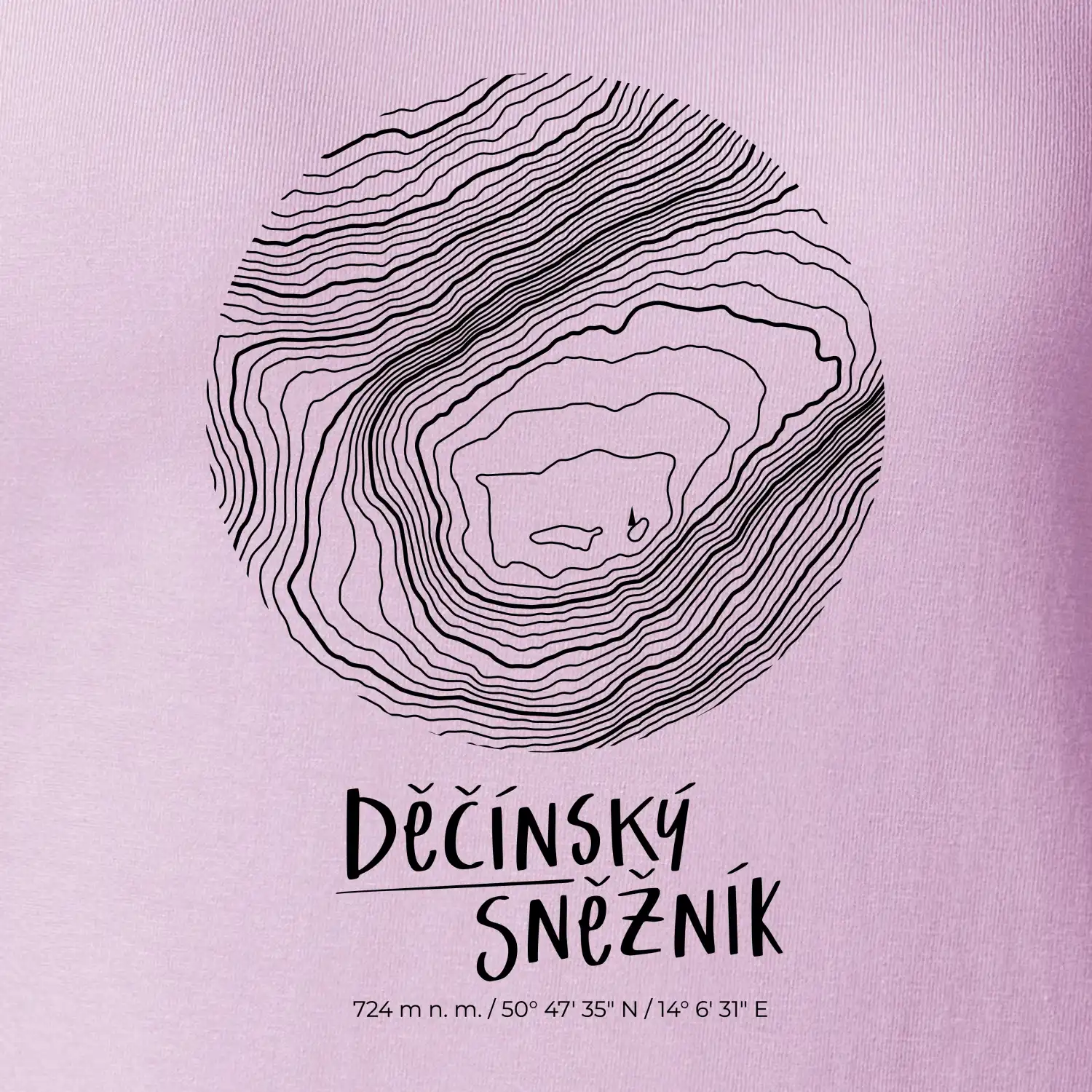 Děčínský Sněžník - vrstevnice v kruhu