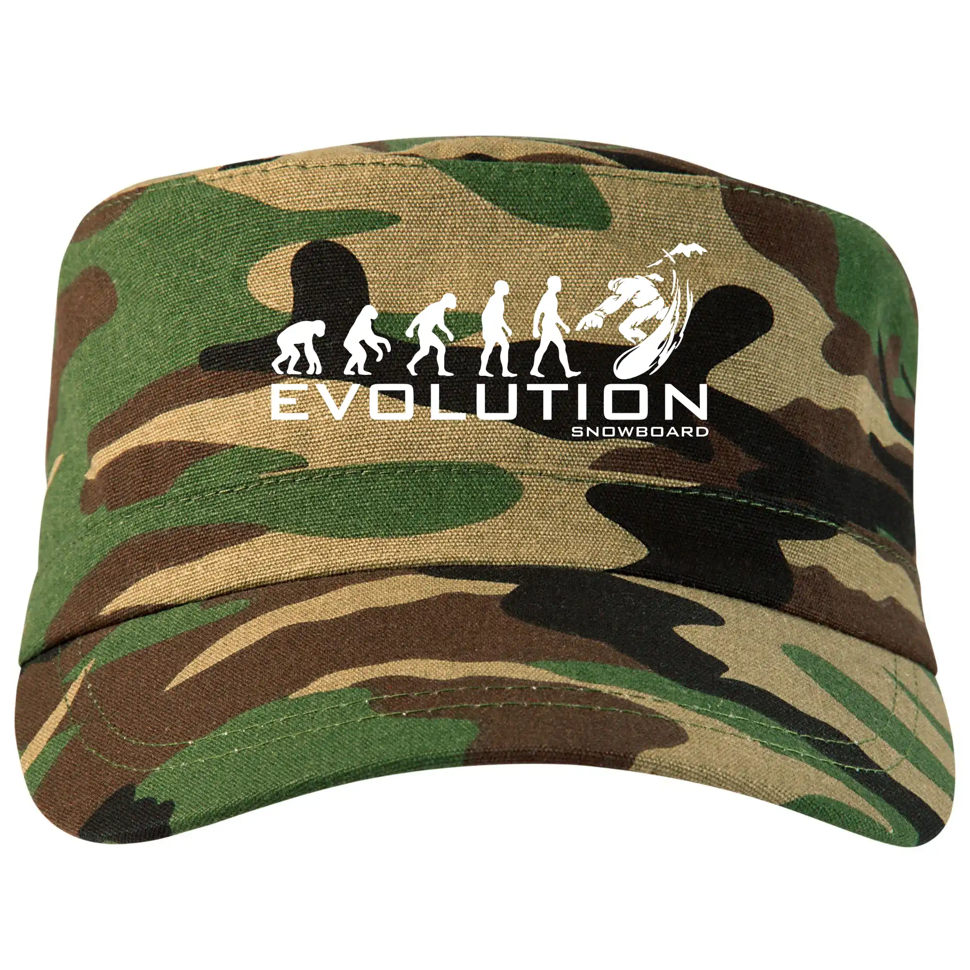 Tričká s potlačou evolúcia - Evolúcia snowboardu - Šiltovka CAMO