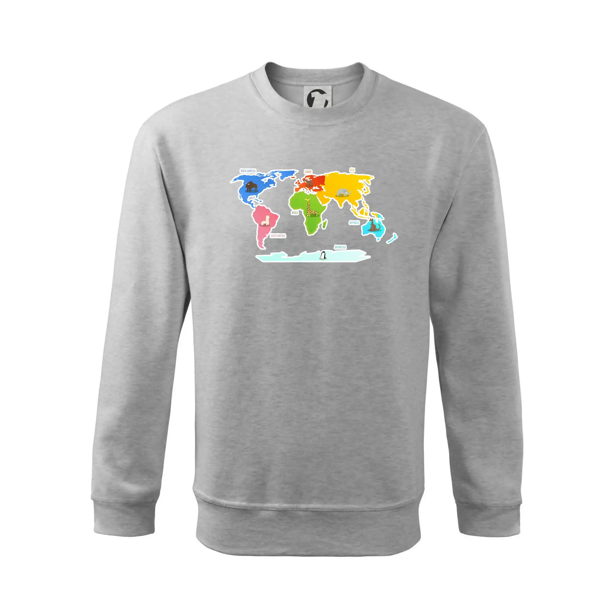 Světové kontinenty s názvy a zvířátky