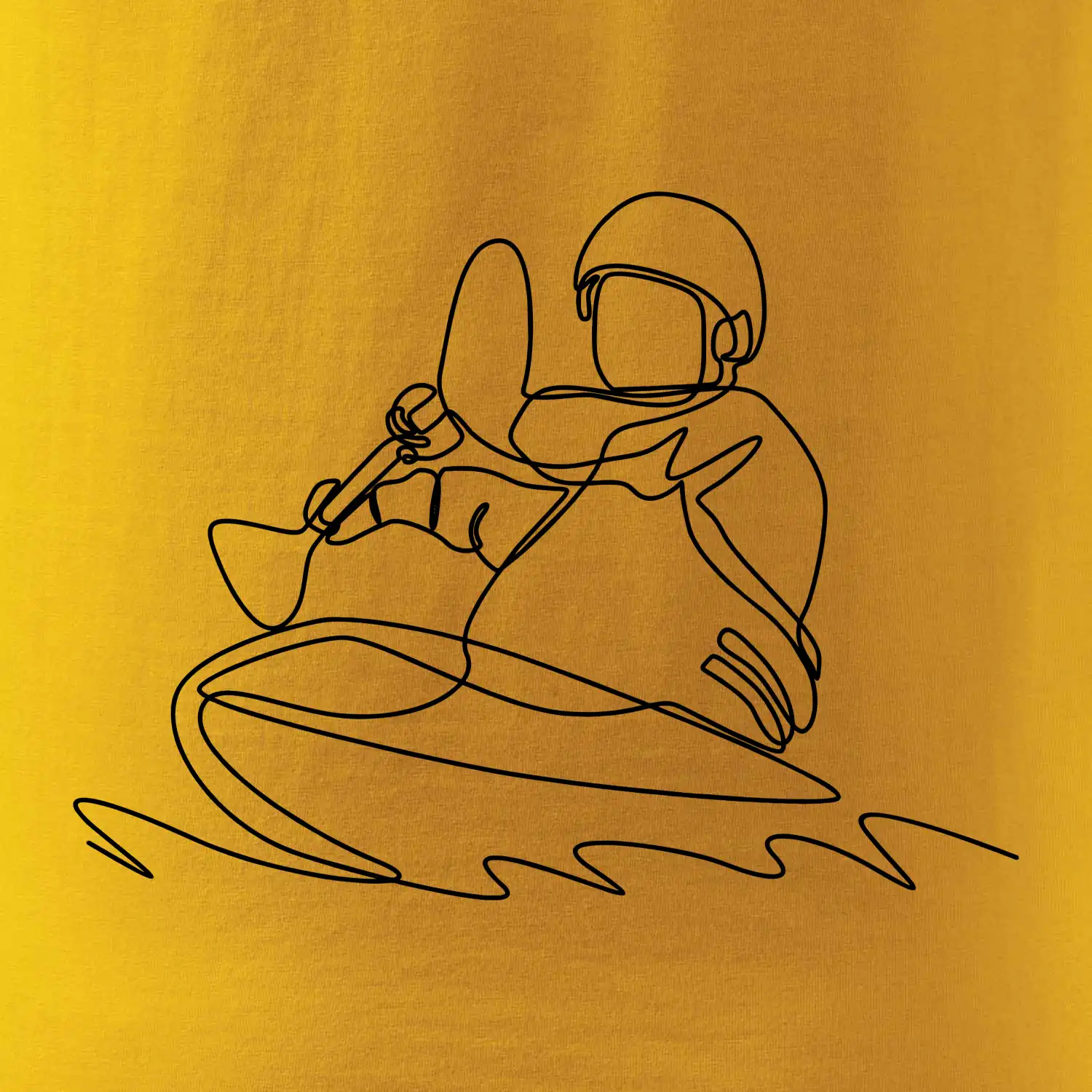 Kajak na vodě jedním tahem