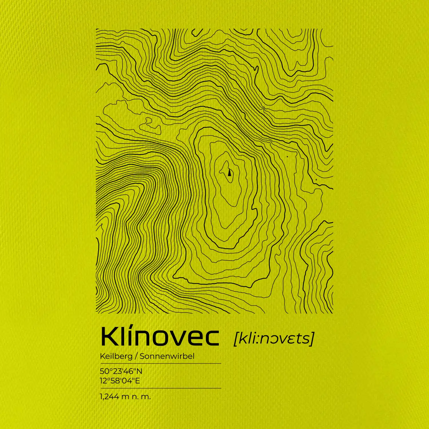 Klínovec - vrstevnice v obdélníku