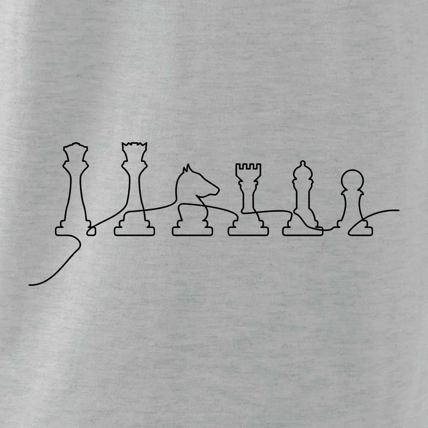 Šachové figurky v řadě - obrys