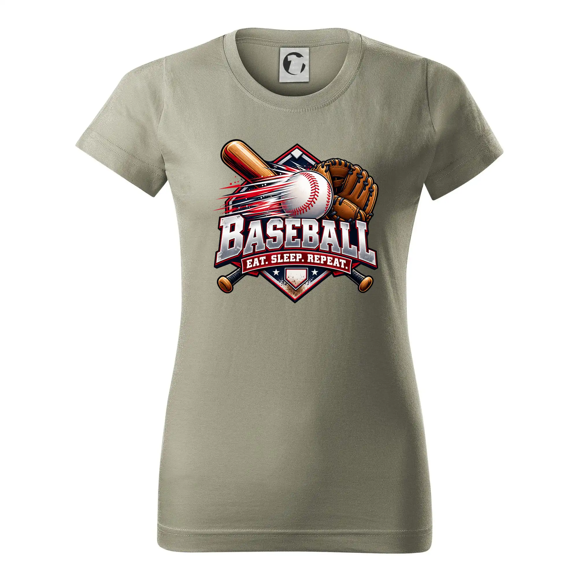 Baseballová pálka s rukavicí eat sleep repeat