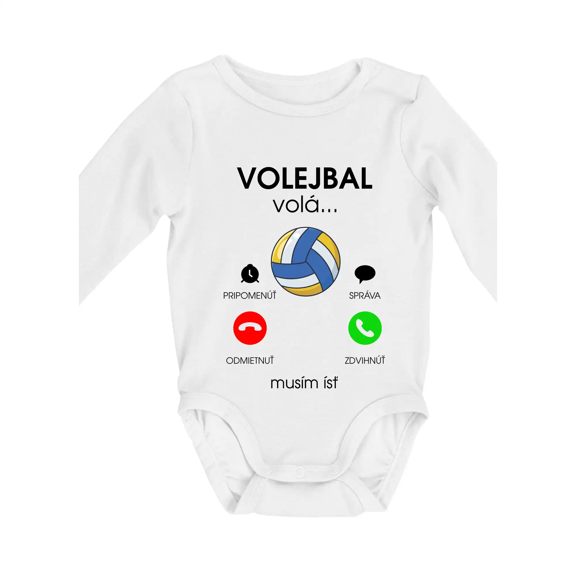 Trička na volejbal - Volejbal volá - Body dojčenské s dlhým rukávom